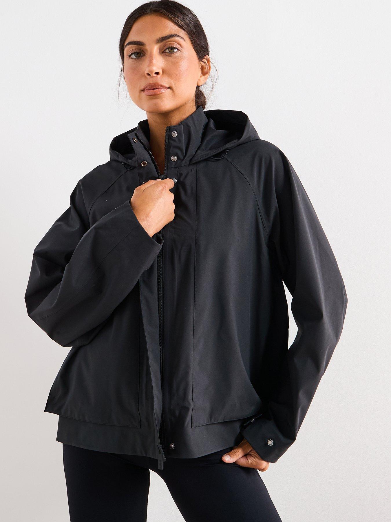 undefined Womens Training Motion Waterproof Cropped Parka - Black