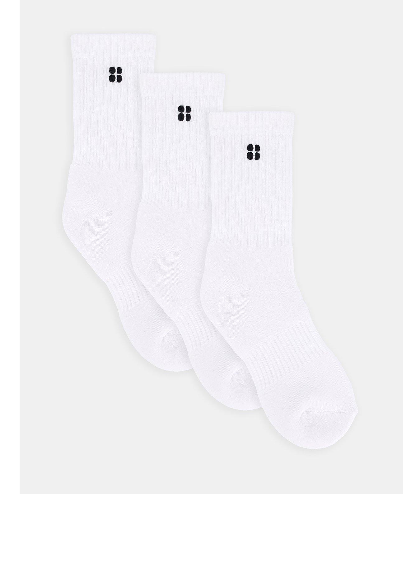 undefined Womens Training Essentials Crew 3 Pack Socks - White