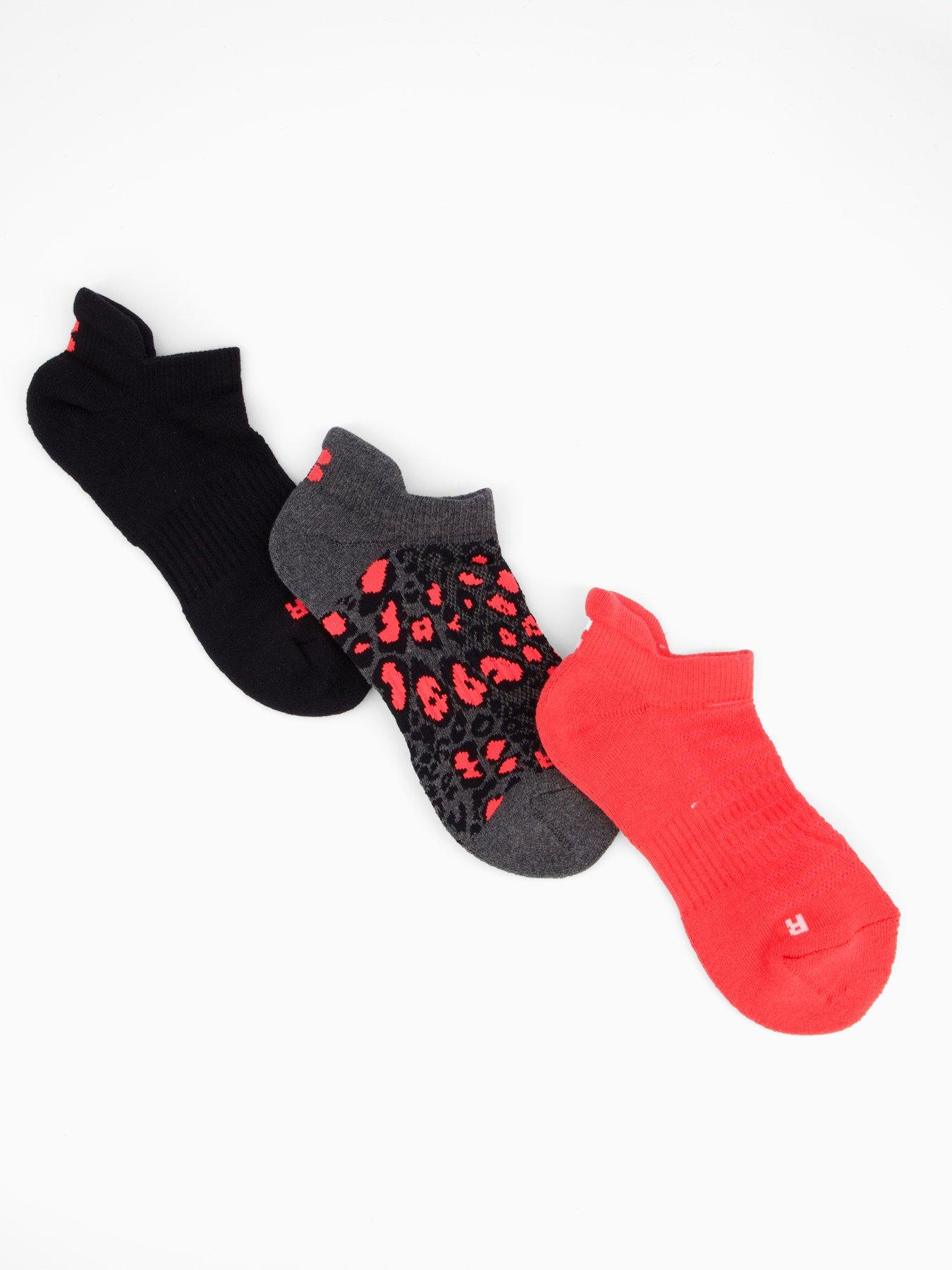 undefined Womens Training Workout Trainer 3 Pack Socks - Black
