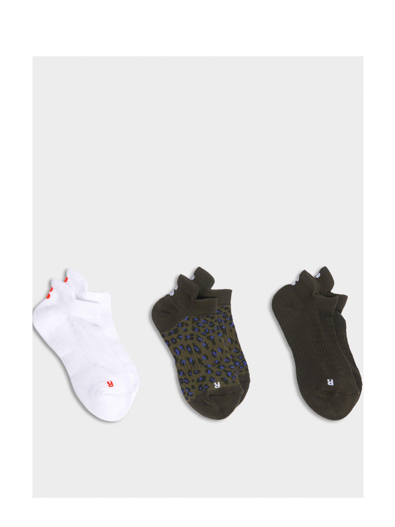 Image 1 of 3 of Sweaty Betty Womens Training Workout Trainer 3 Pack Socks - Green