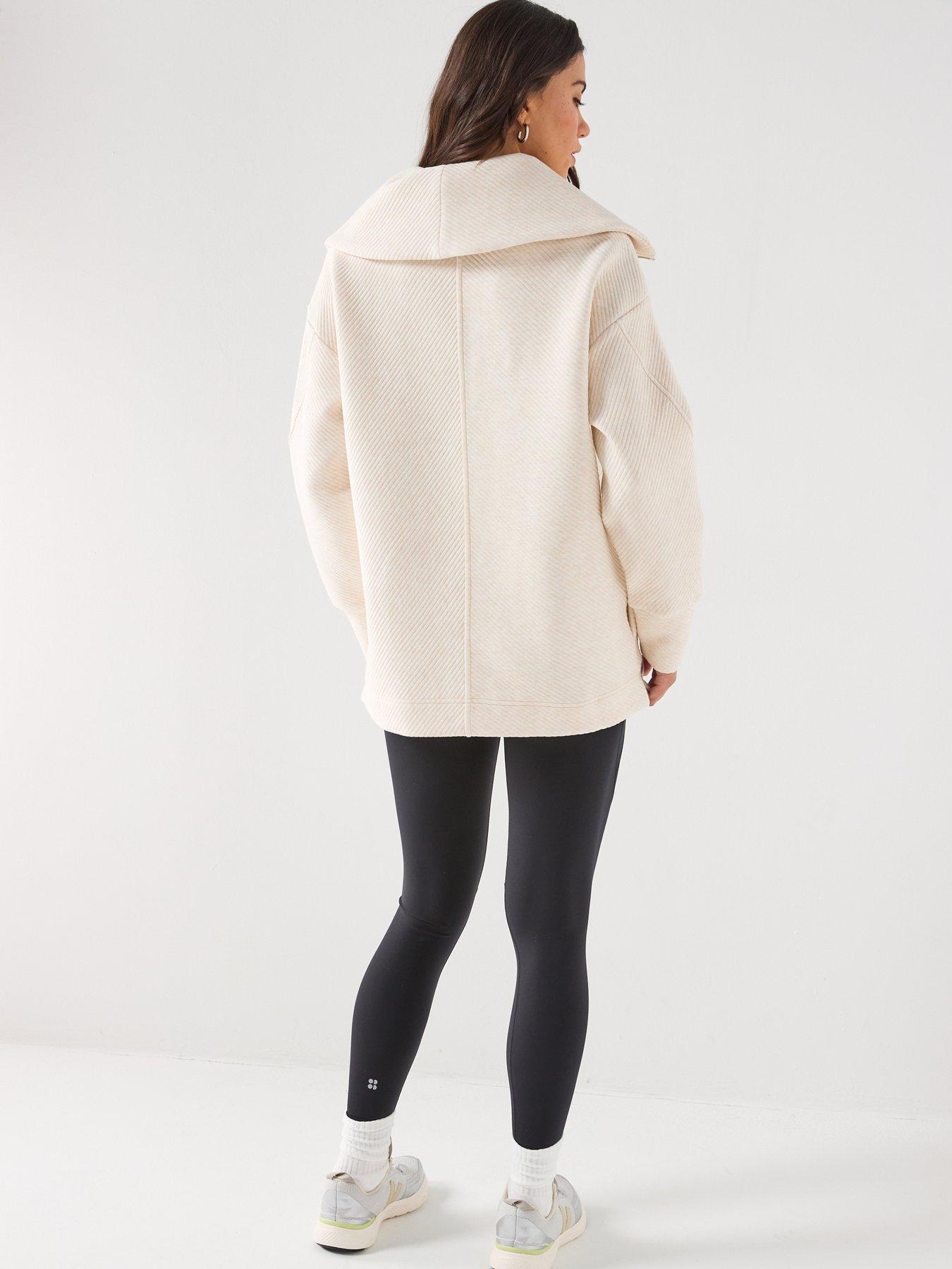  image of sweaty-betty-womens-training-radiant-half-zip-sweatshirt-beige