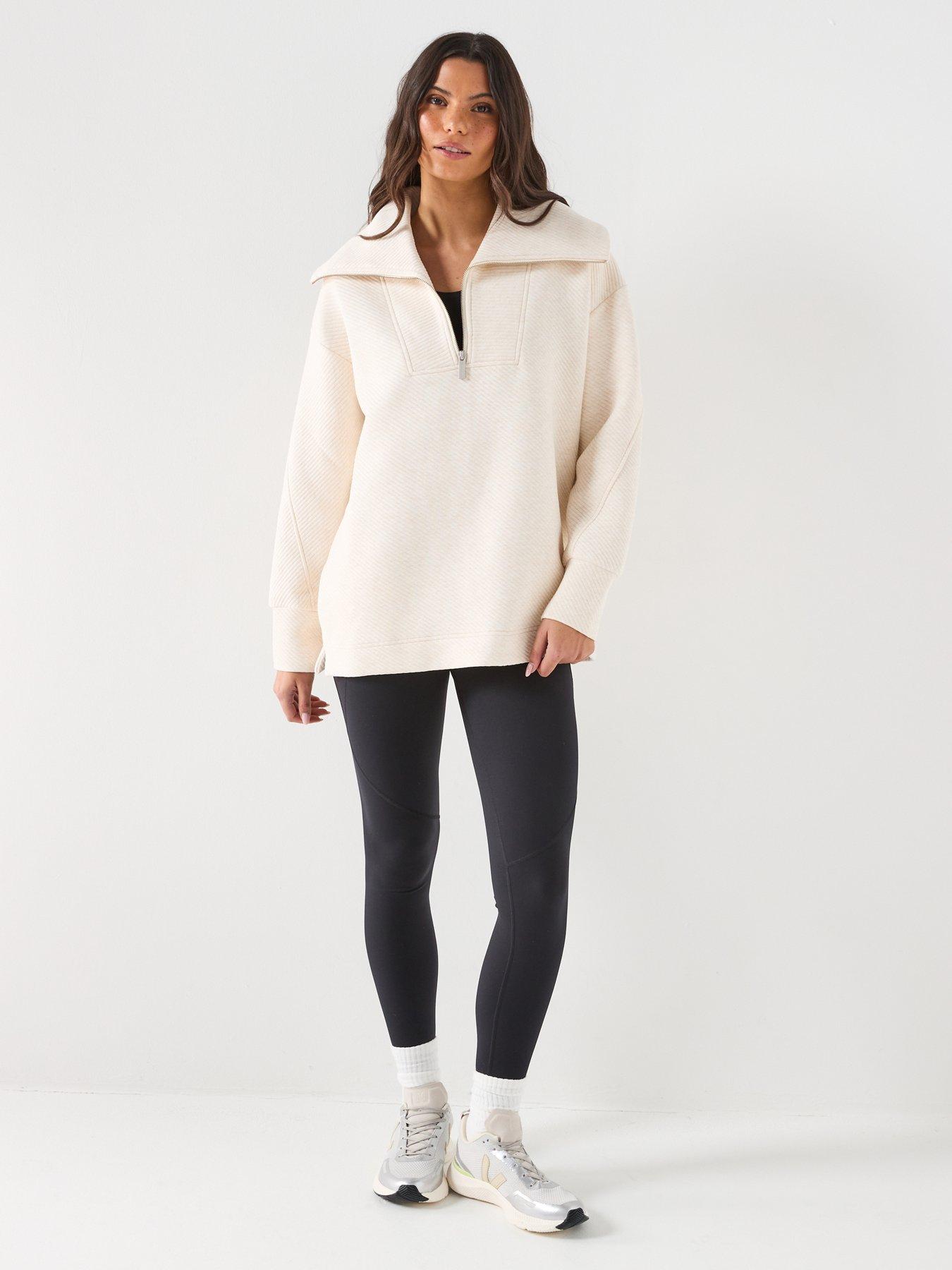  image of sweaty-betty-womens-training-radiant-half-zip-sweatshirt-beige