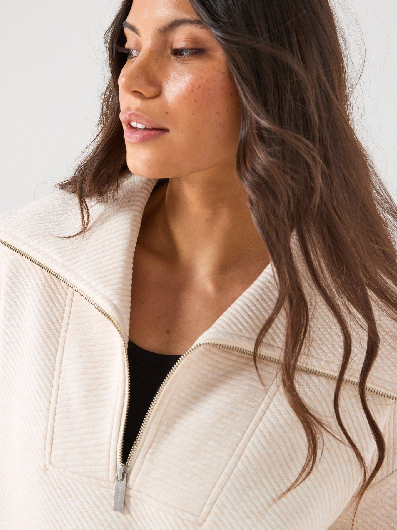  image of sweaty-betty-womens-training-radiant-half-zip-sweatshirt-beige