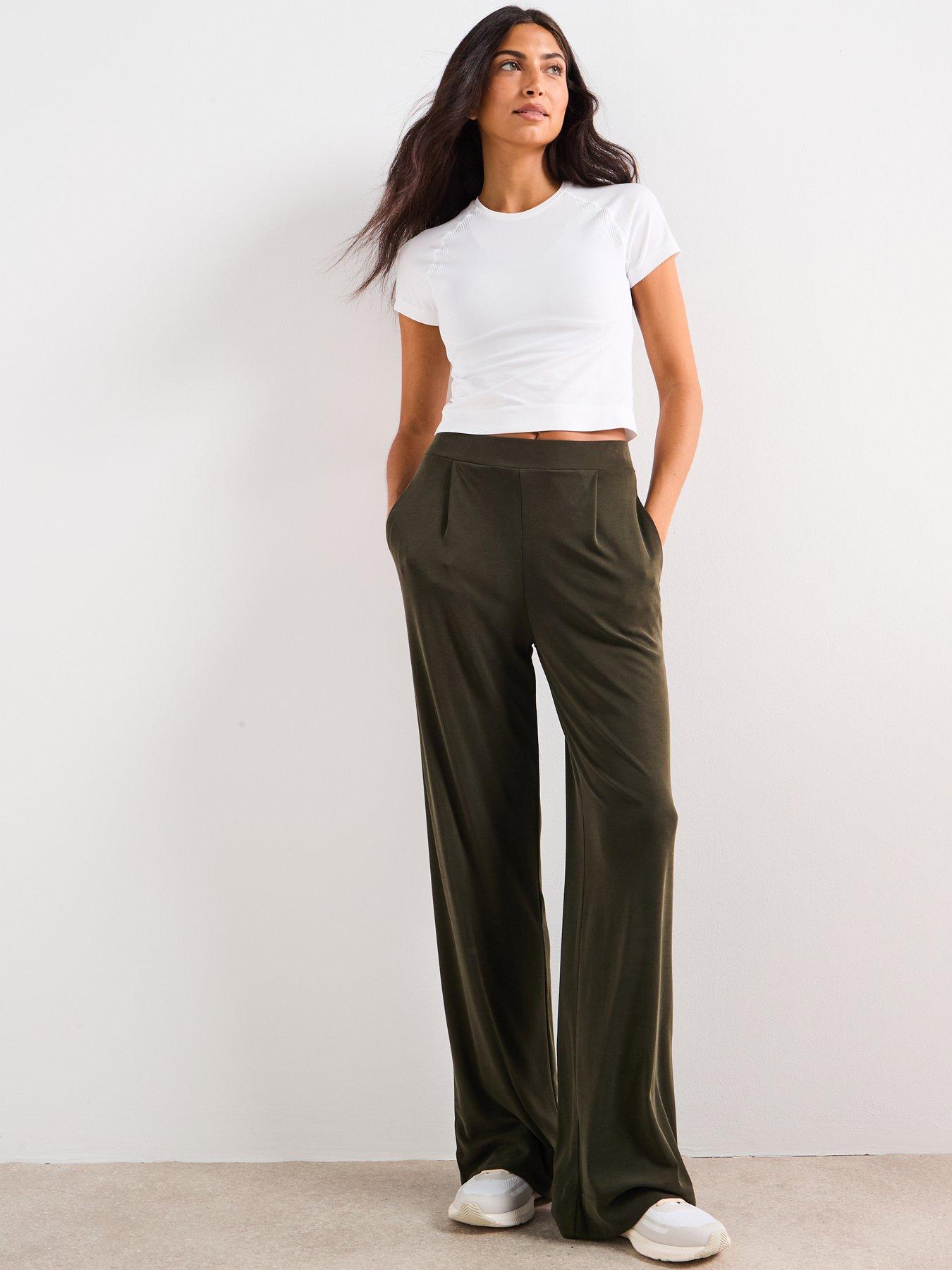 Image 3 of 6 of Sweaty Betty Womens Training At Ease Wide Leg Trousers - Green