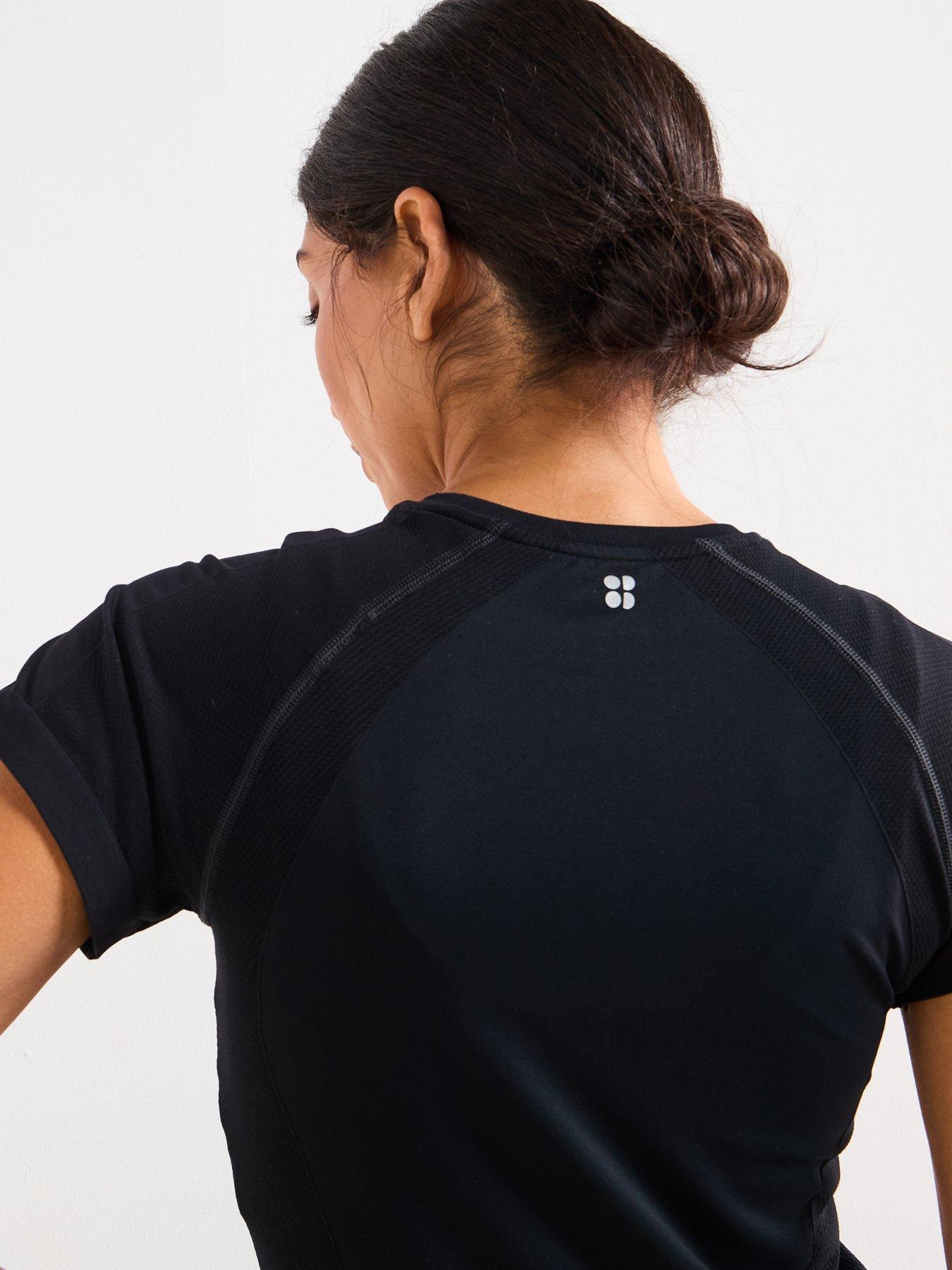 Image 4 of 6 of Sweaty Betty Womens Training Athlete Seamless Workout T-shirt - Black