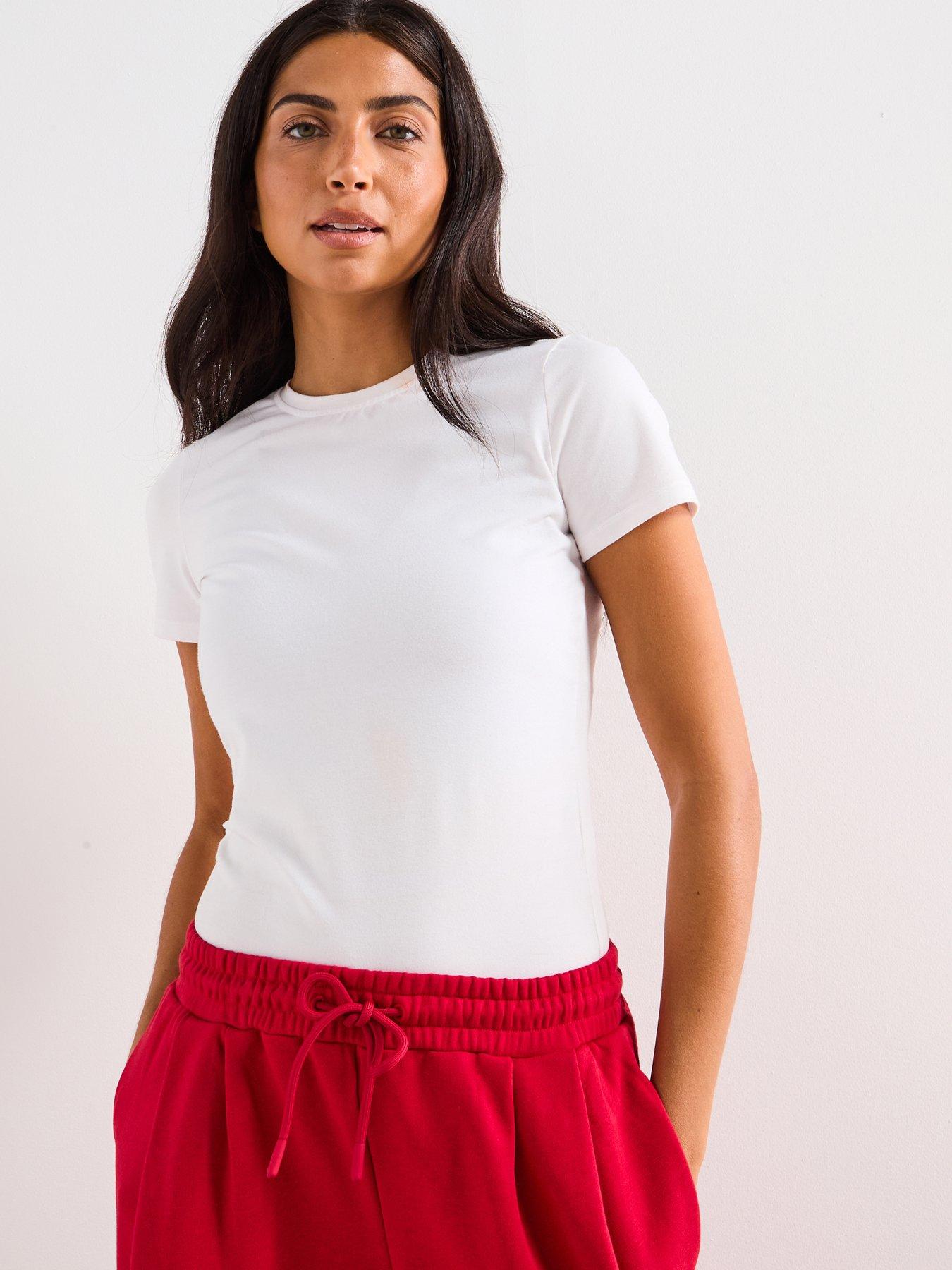 Image 1 of 5 of Sweaty Betty Womens Training Essential Sculpt Short Sleeve Top - White