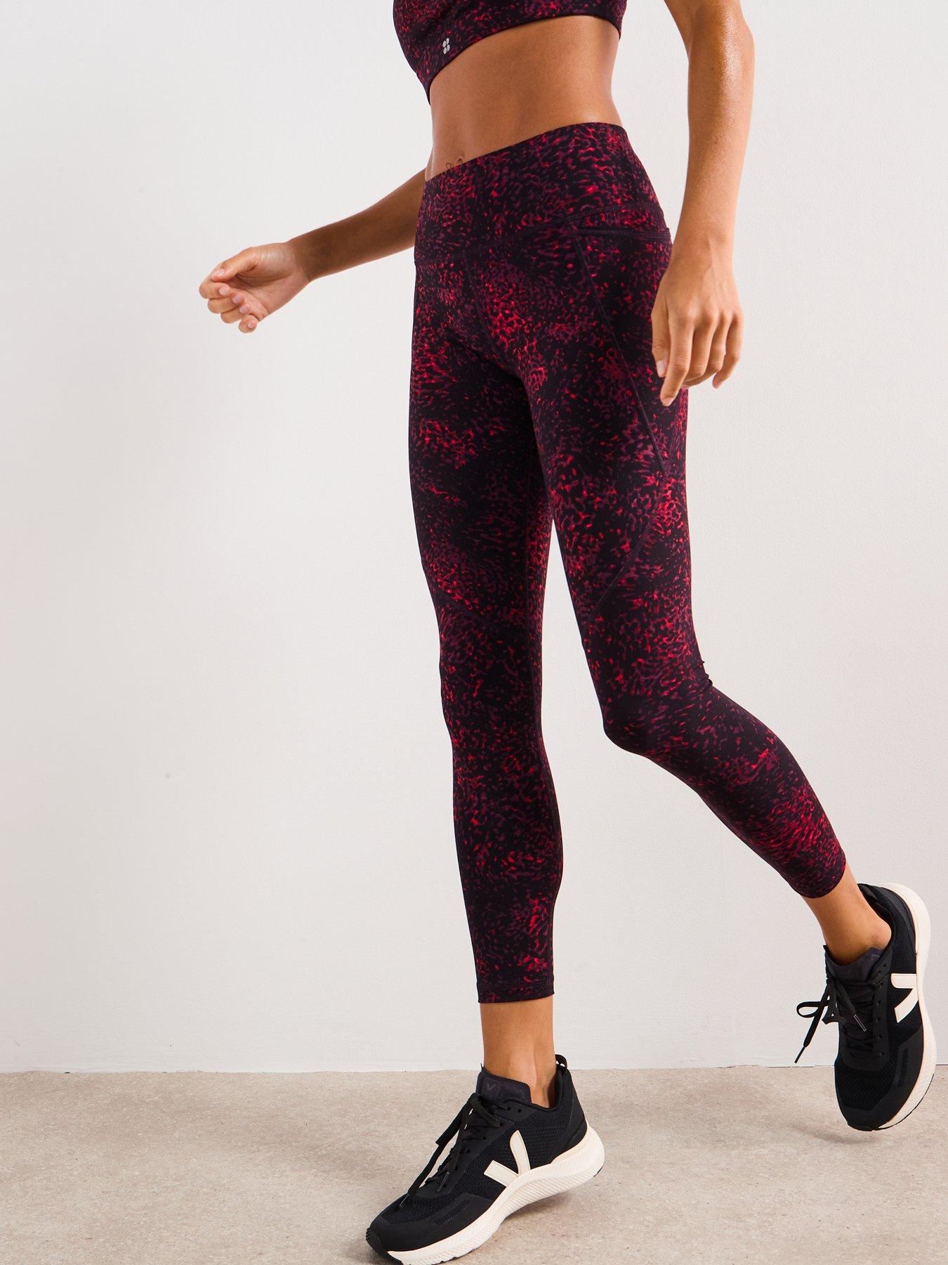 Image 1 of 6 of Sweaty Betty Womens Training Power 7/8 Workout Tights - Red