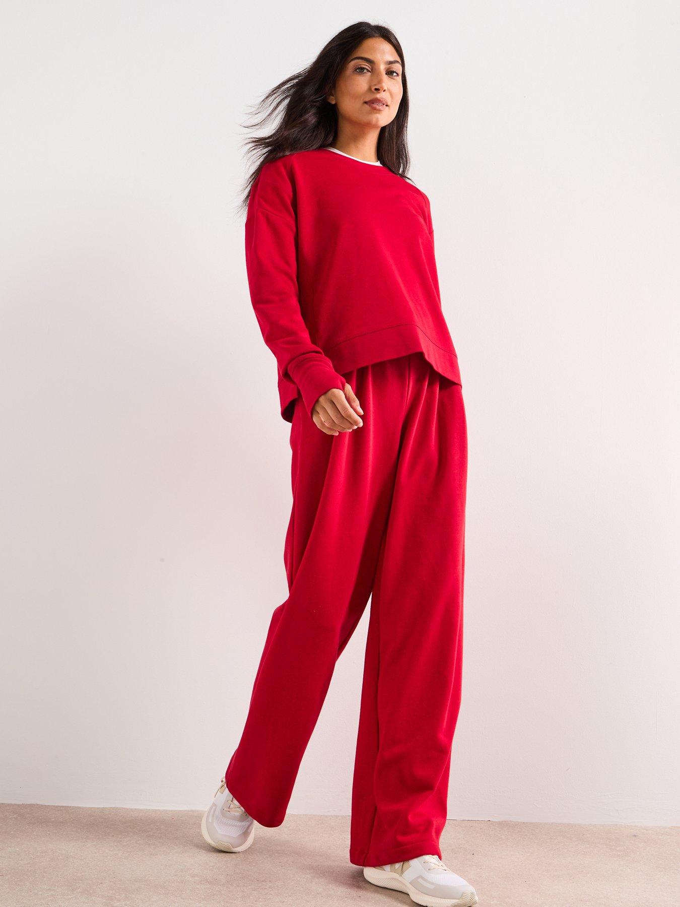 Image 3 of 6 of Sweaty Betty Womens Training After Class Crop Sweatshirt - Red