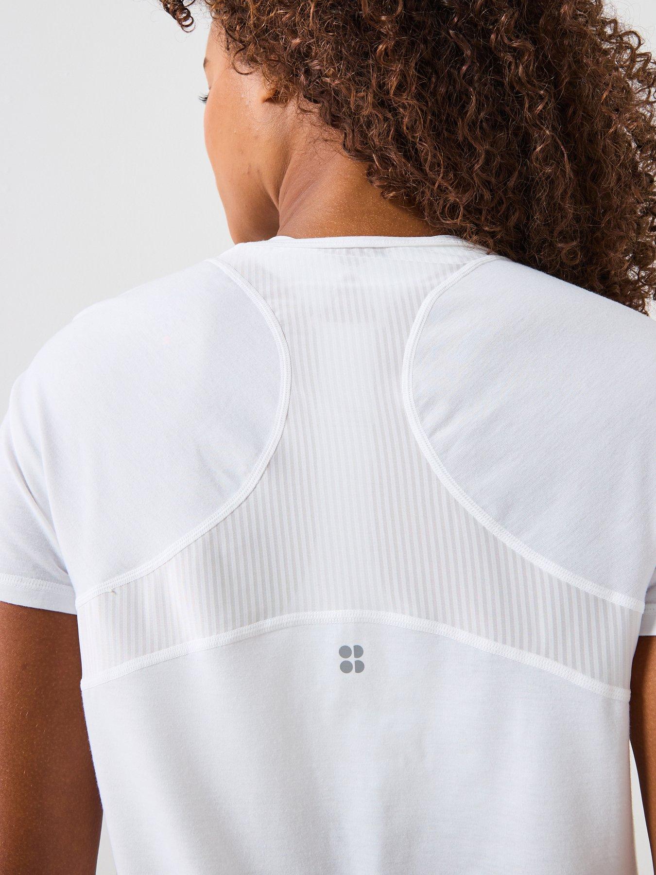  image of sweaty-betty-womens-training-breathe-easy-short-sleeve-top-white