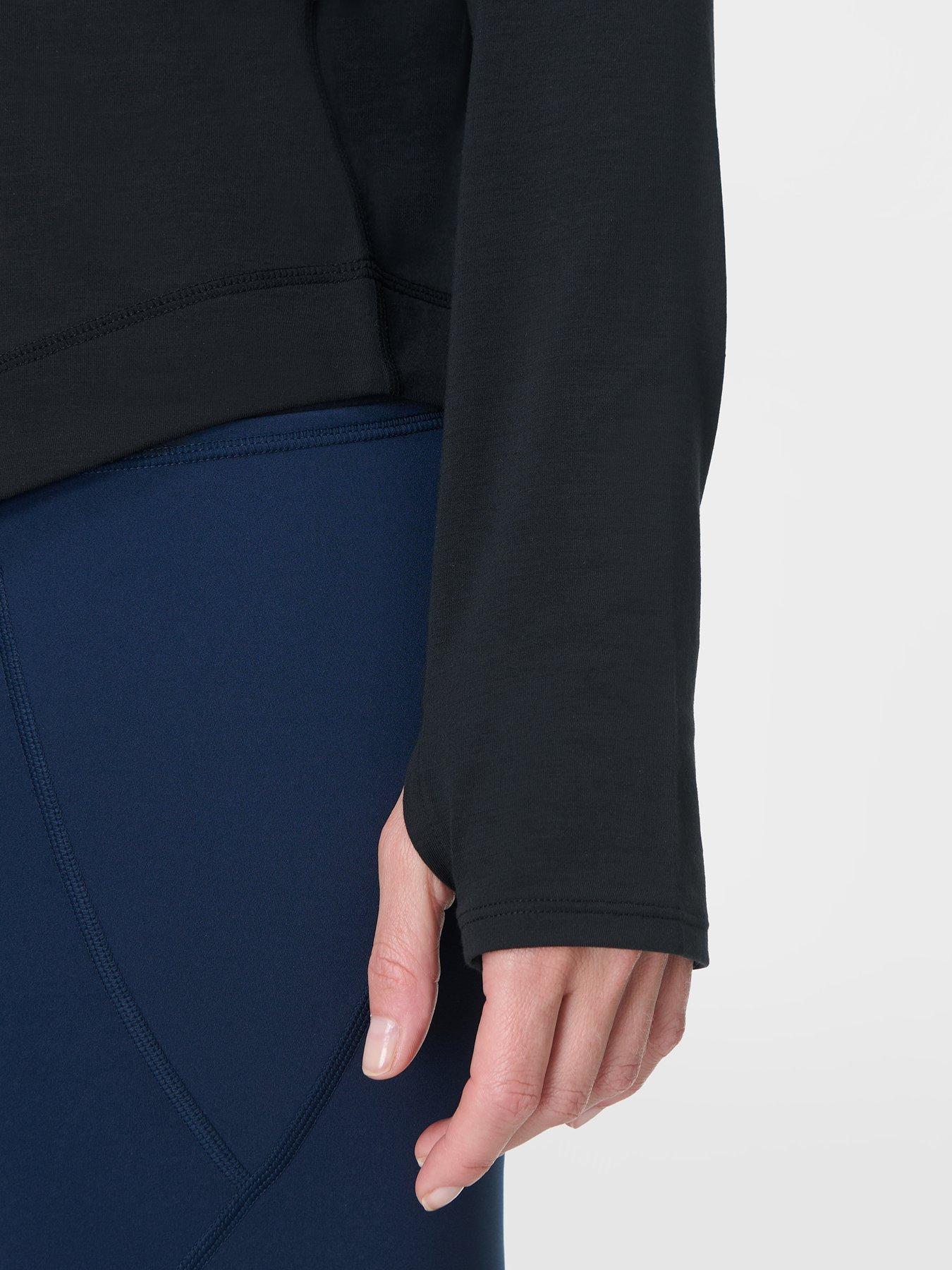 Image 4 of 6 of Sweaty Betty Womens Running Breathe Easy Mesh Long Sleeve Top 2.0 - Black