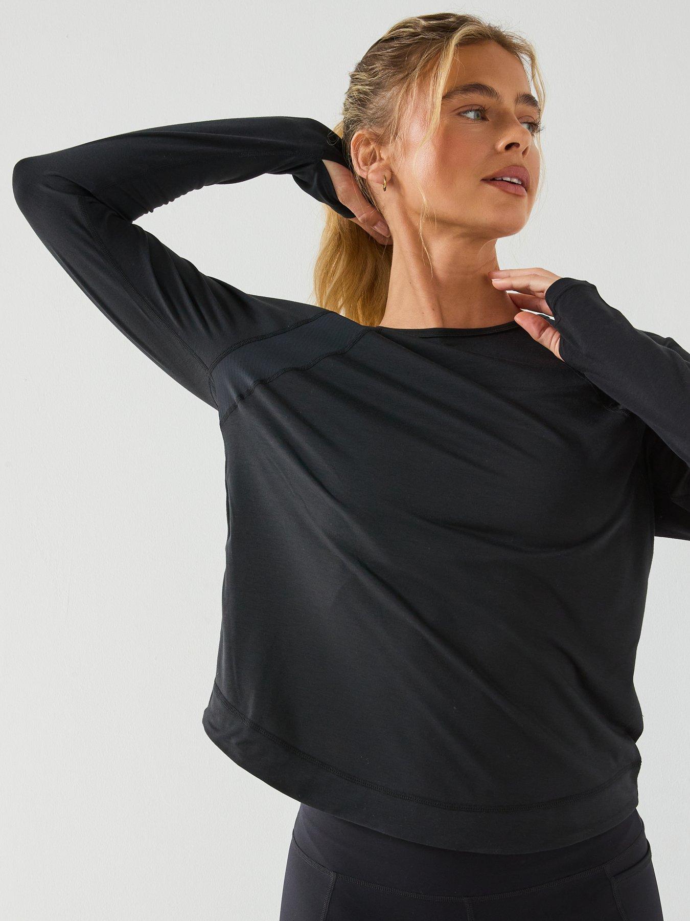 Image 5 of 6 of Sweaty Betty Womens Running Breathe Easy Mesh Long Sleeve Top 2.0 - Black