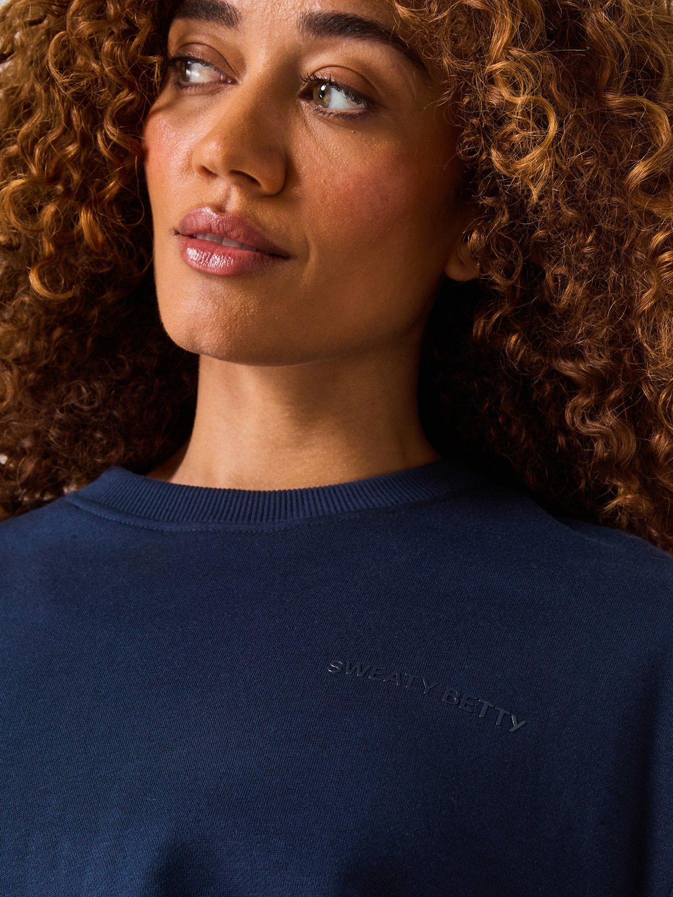 Image 4 of 6 of Sweaty Betty Womens Training Revive Crew Neck Sweatshirt - Navy