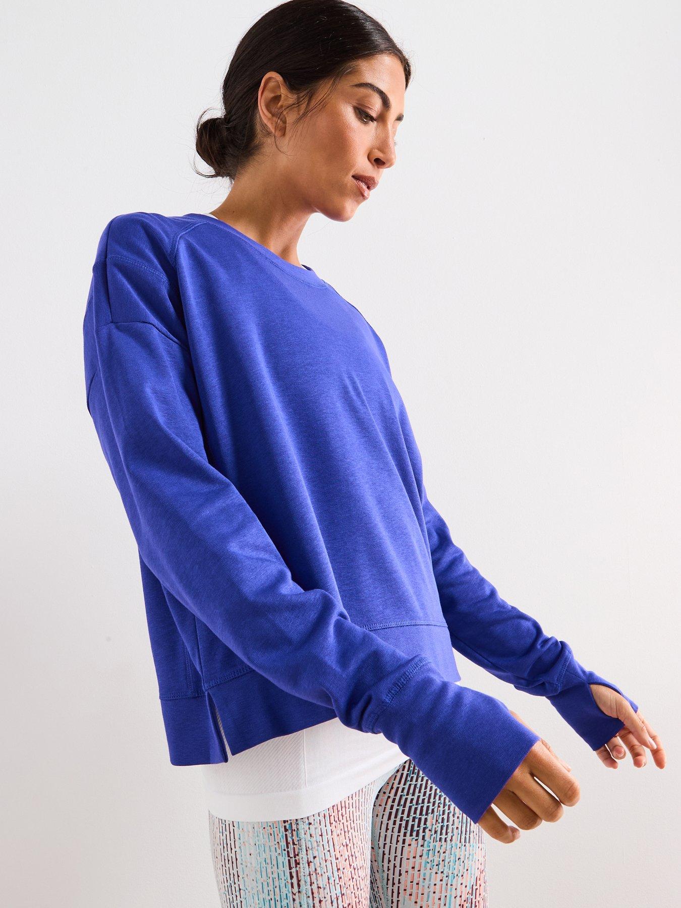undefined Womens Training After Class Crop Sweatshirt - Blue