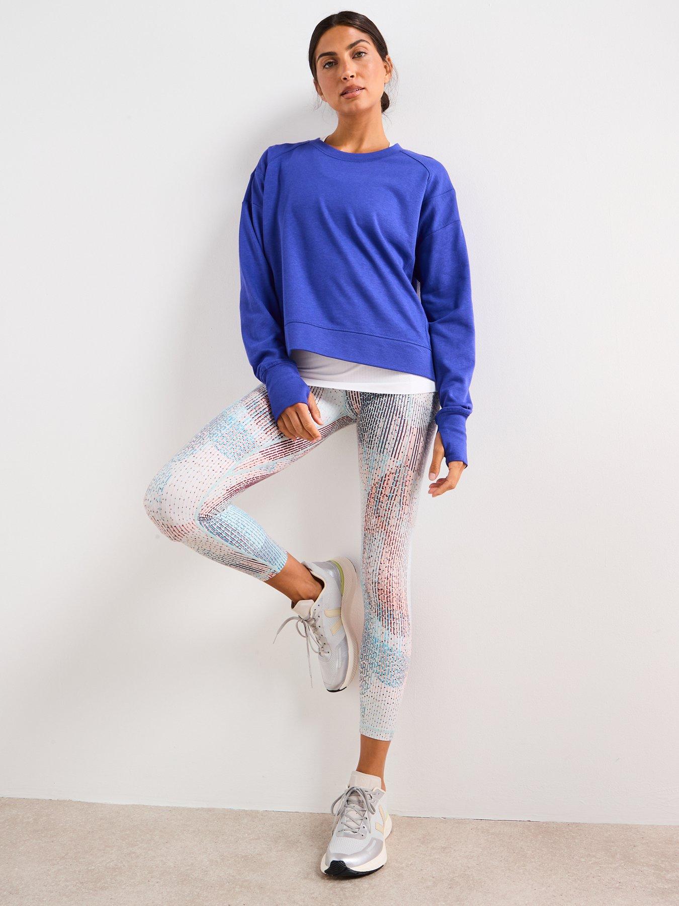 Image 3 of 5 of Sweaty Betty Womens Training After Class Crop Sweatshirt - Blue