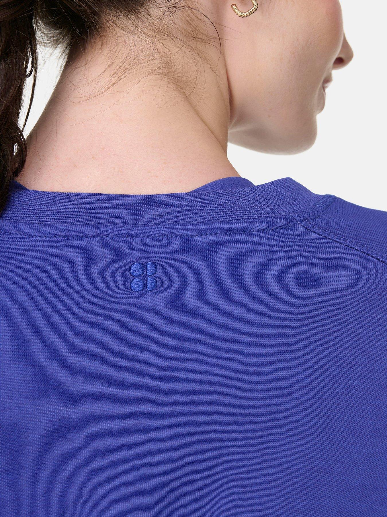 Image 5 of 5 of Sweaty Betty Womens Training After Class Crop Sweatshirt - Blue