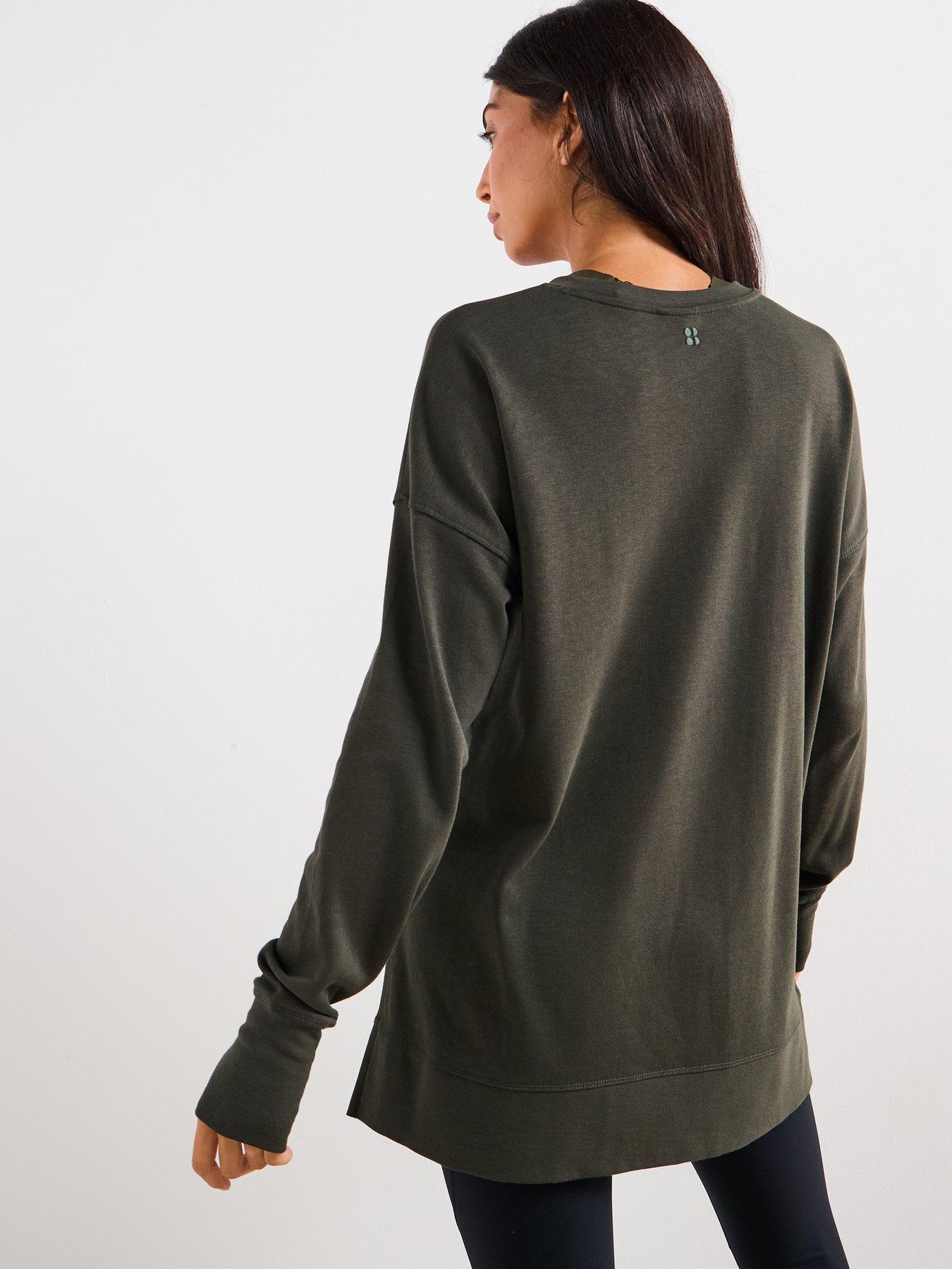 Image 2 of 5 of Sweaty Betty Womens Training After Class Longline Sweatshirt - Green