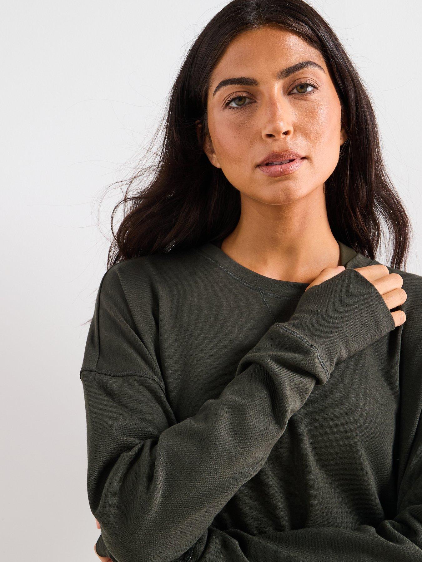 Image 4 of 5 of Sweaty Betty Womens Training After Class Longline Sweatshirt - Green