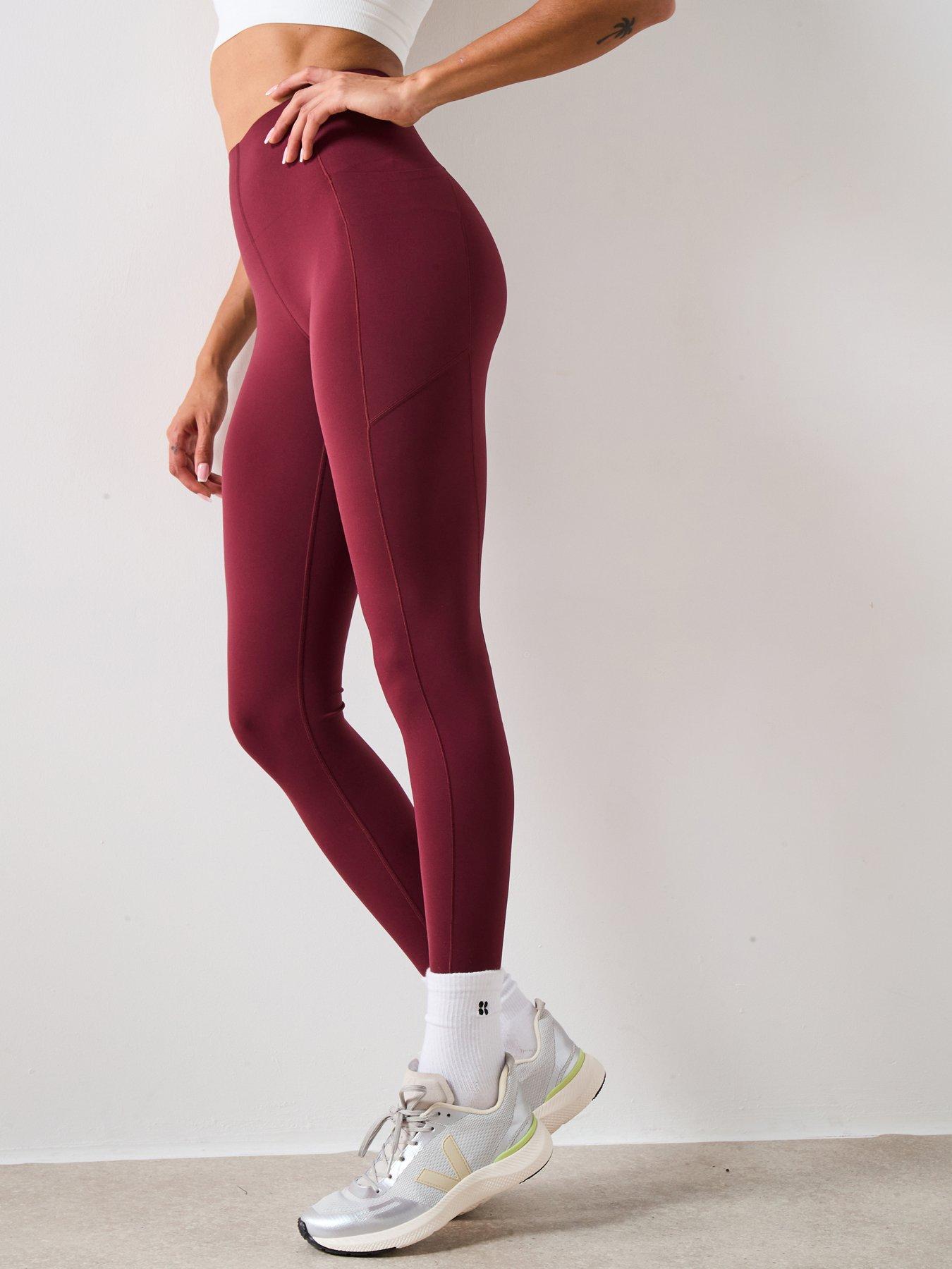 undefined Womens Training Power Ultrasculpt High Waist 7/8 Workout Tights - Red