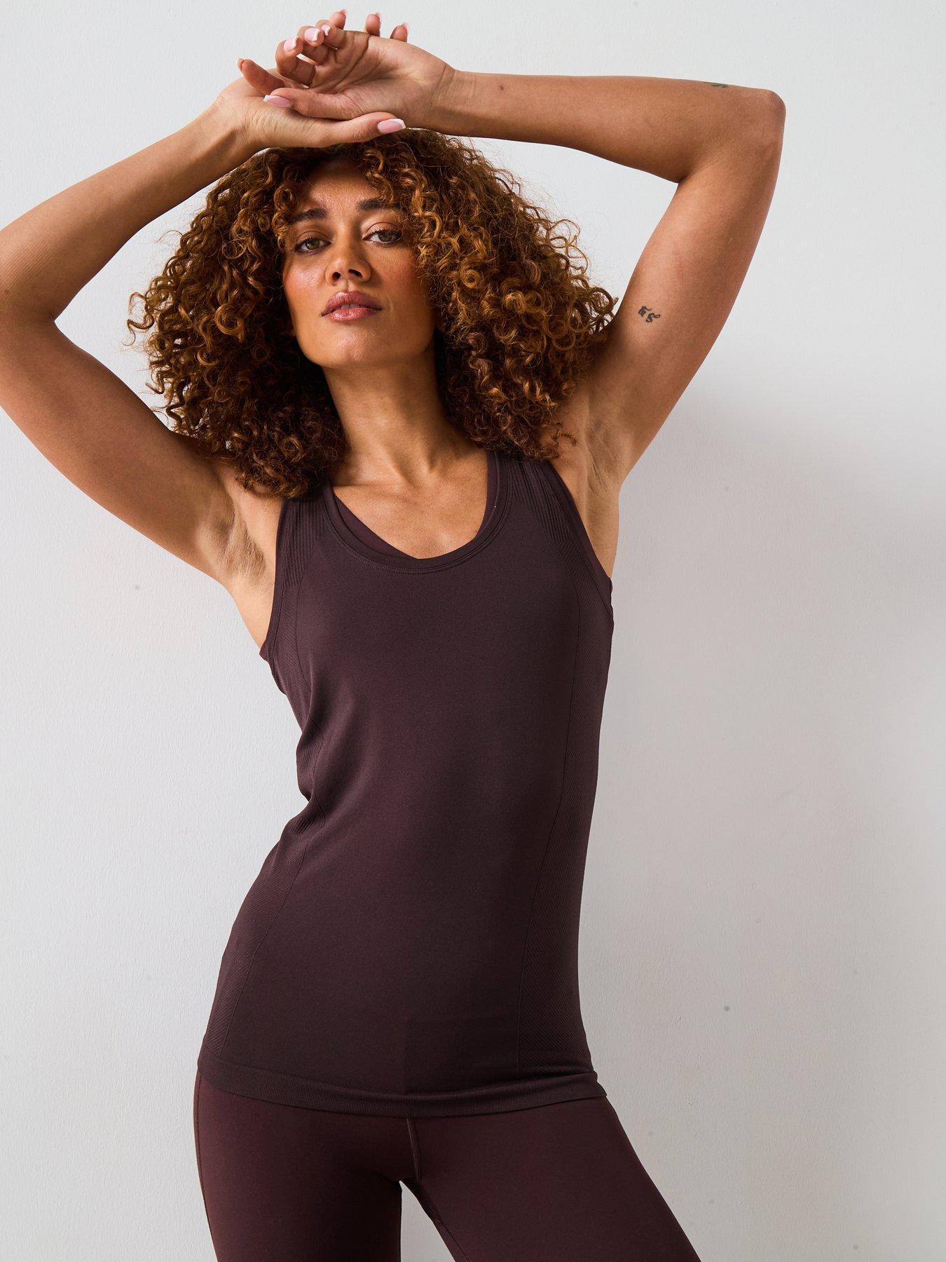 Image 6 of 6 of Sweaty Betty Womens Training Athlete Seamless Workout Tank Top - Brown