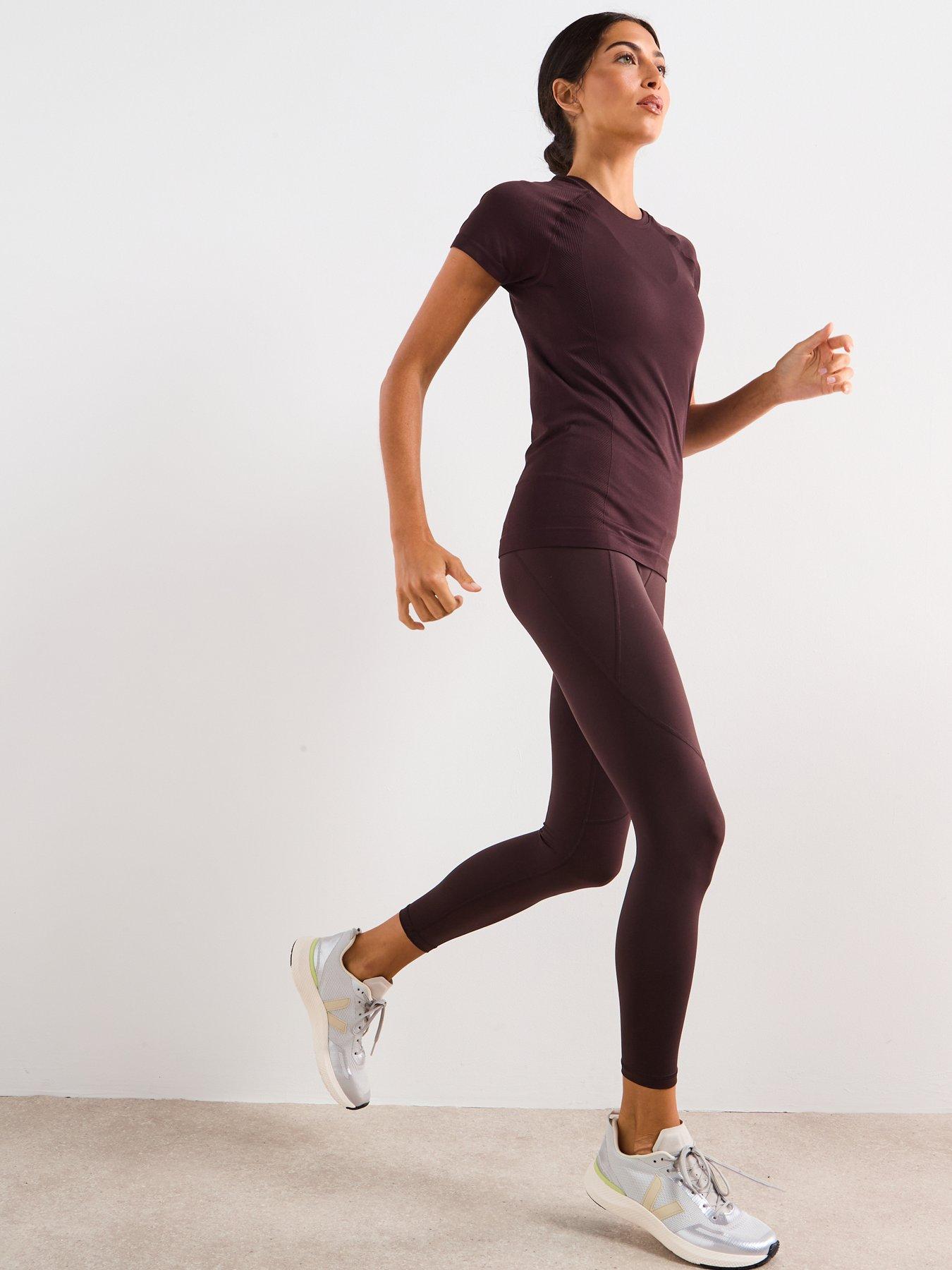 Image 3 of 6 of Sweaty Betty Womens Training Athlete Seamless Workout T-Shirt - Brown