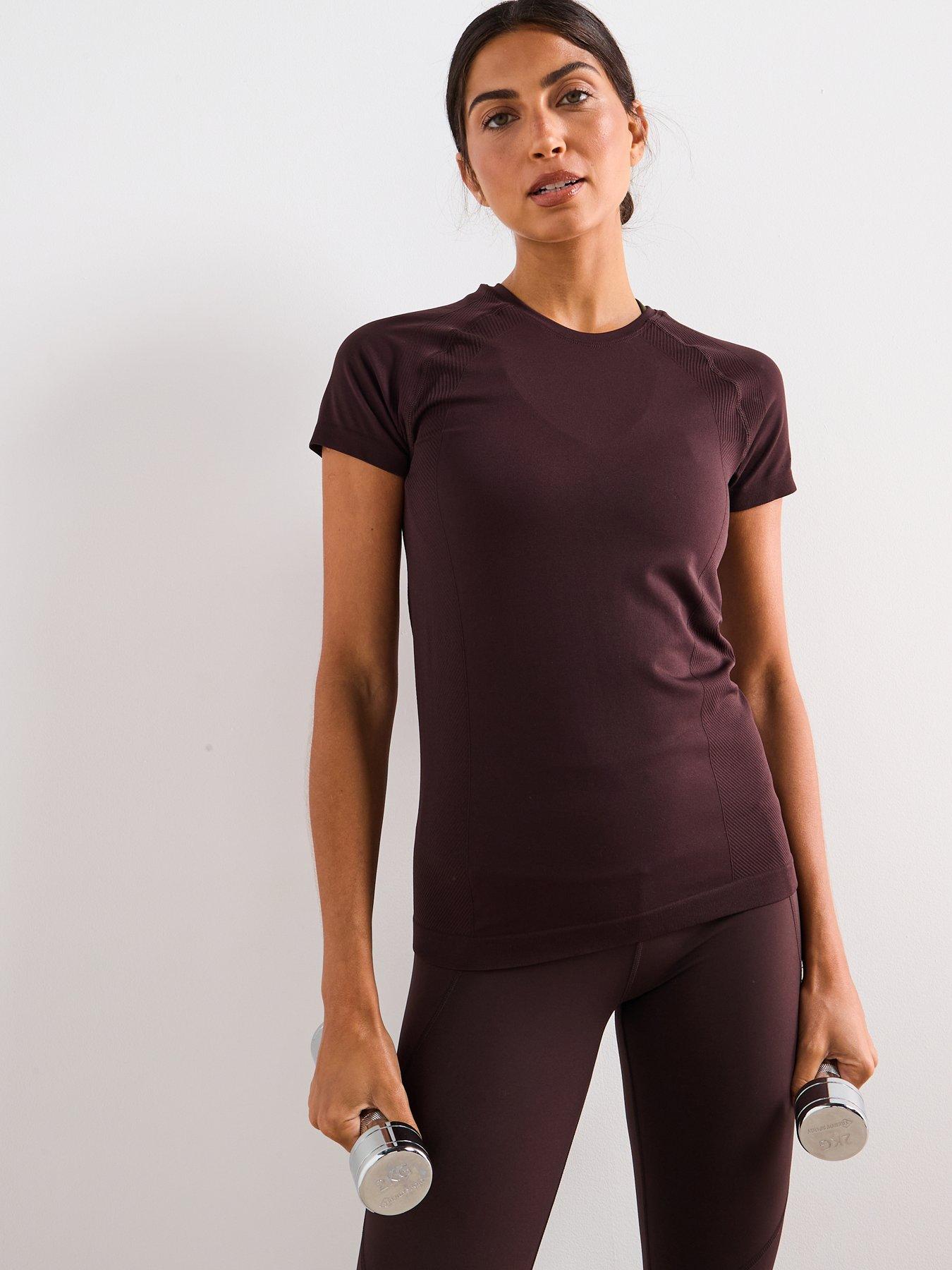 Image 5 of 6 of Sweaty Betty Womens Training Athlete Seamless Workout T-Shirt - Brown