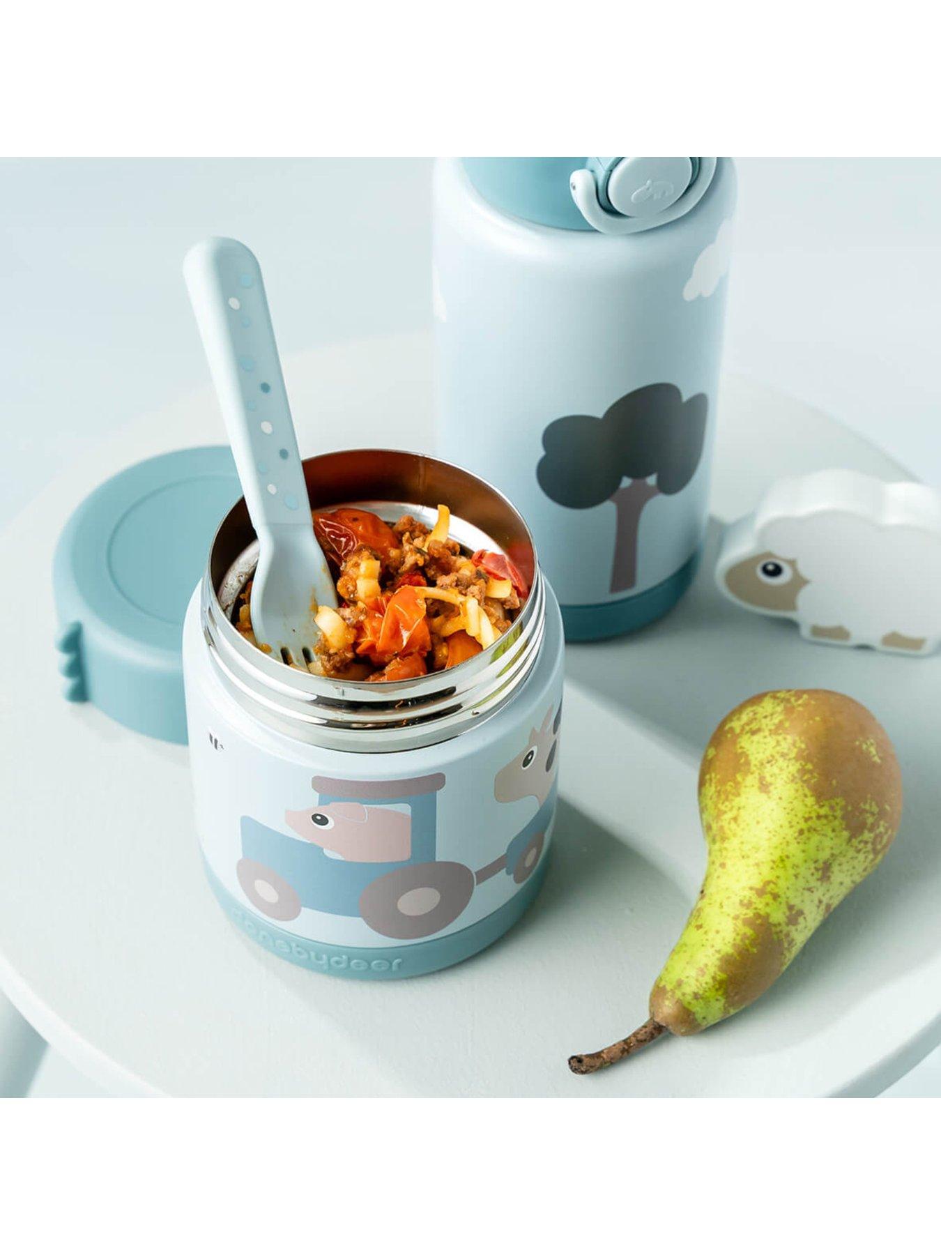 Image 1 of 3 of Done by Deer Insulated food jar Tiny farm Blue 300 ml