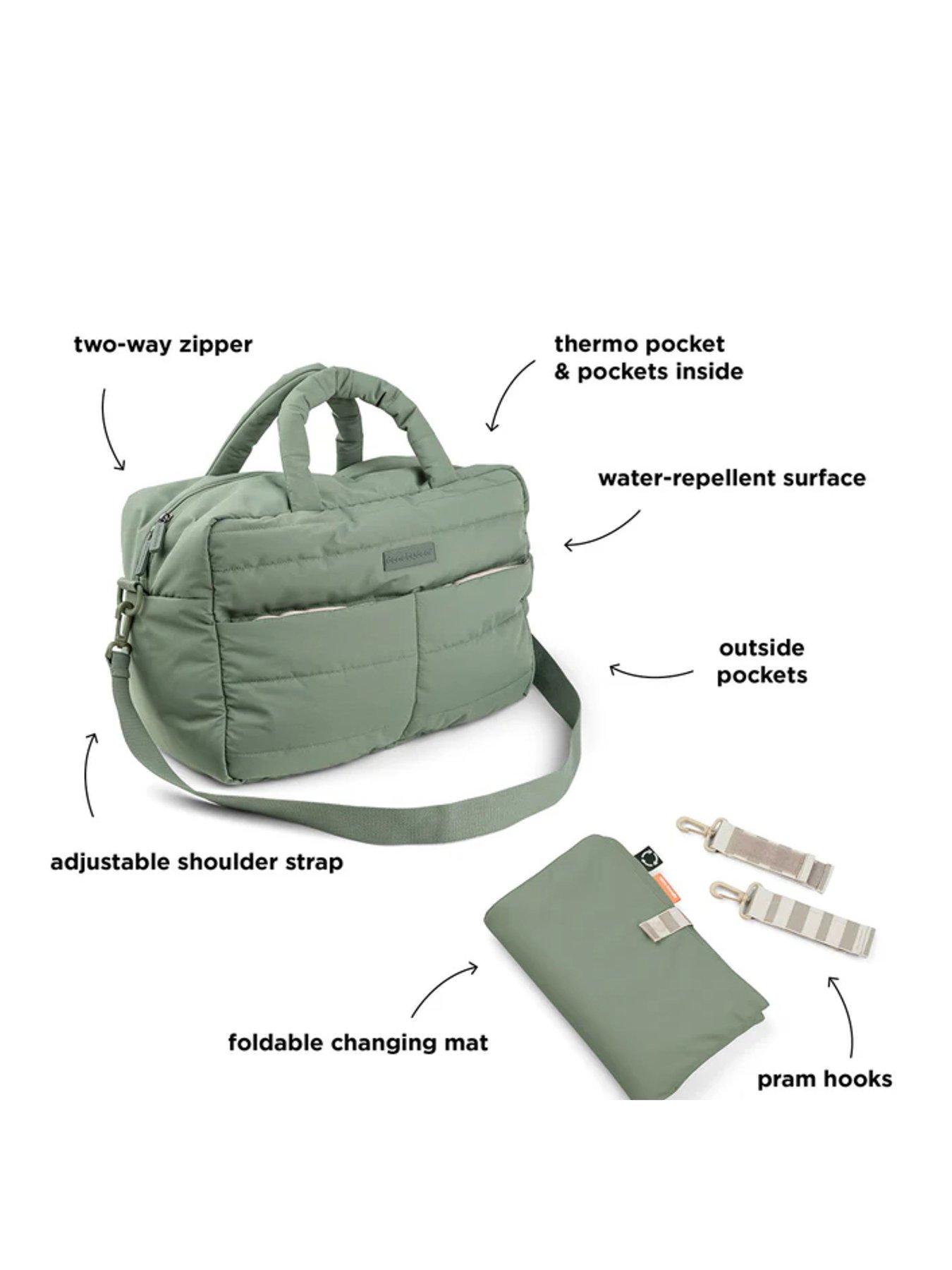 Image 3 of 6 of Done by Deer Quilted changing bag Green
