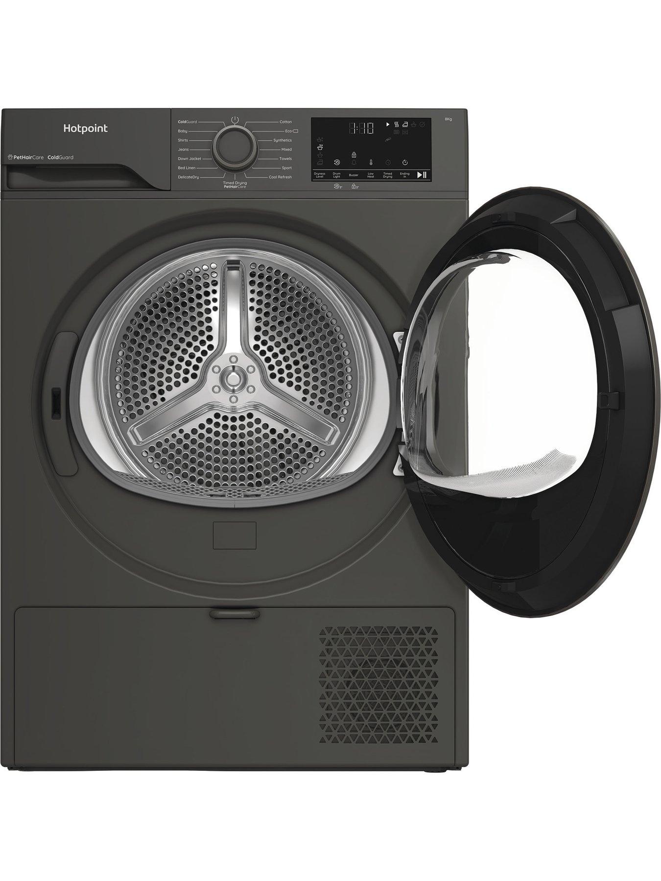  image of hotpoint-c-hsd-82m-gg-uk-8kg-heat-pump-tumble-dryer-dark-grey