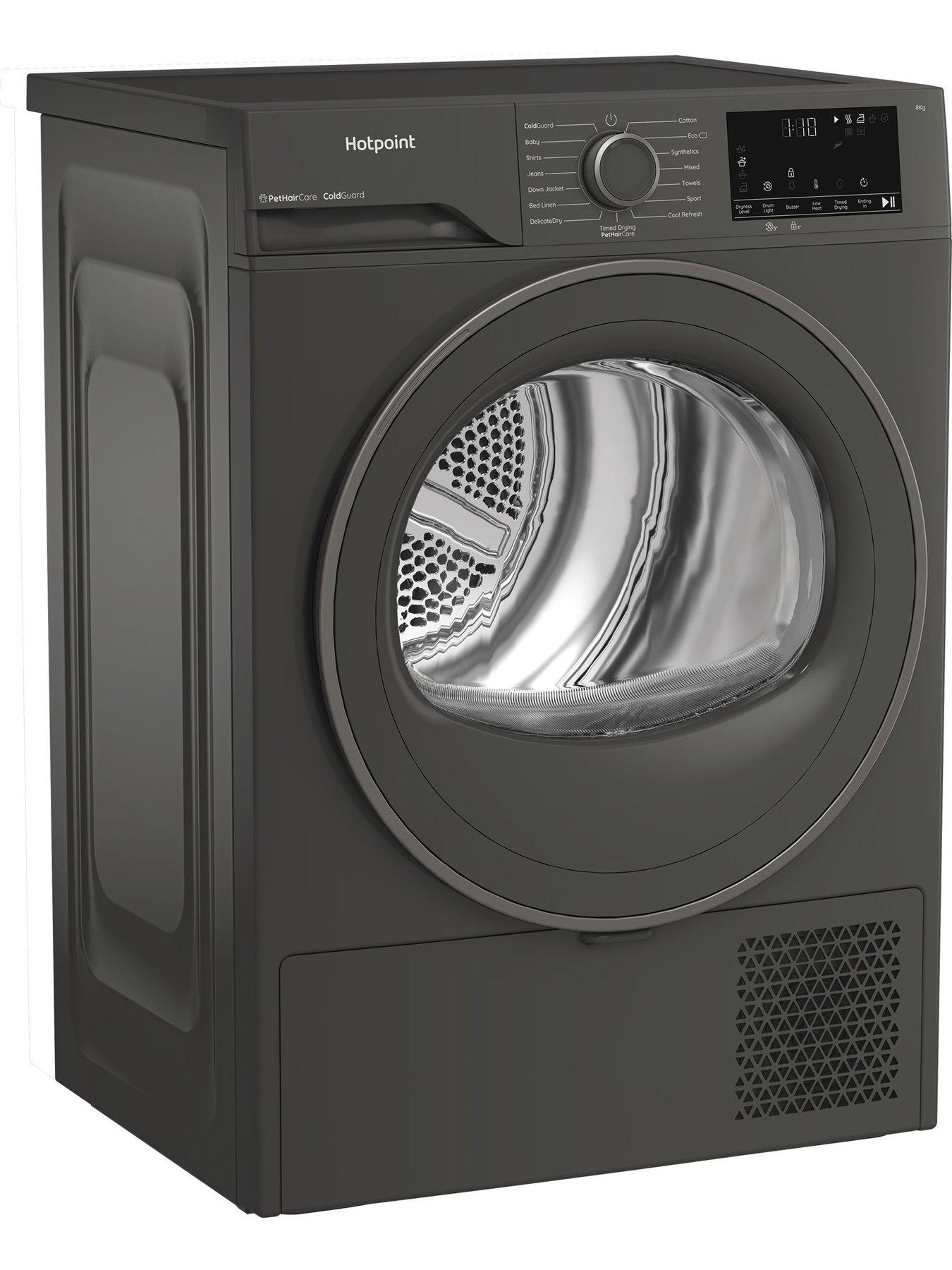  image of hotpoint-c-hsd-82m-gg-uk-8kg-heat-pump-tumble-dryer-dark-grey