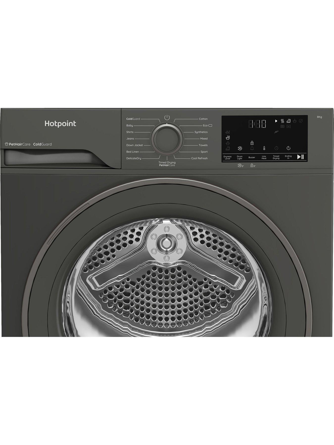  image of hotpoint-c-hsd-82m-gg-uk-8kg-heat-pump-tumble-dryer-dark-grey