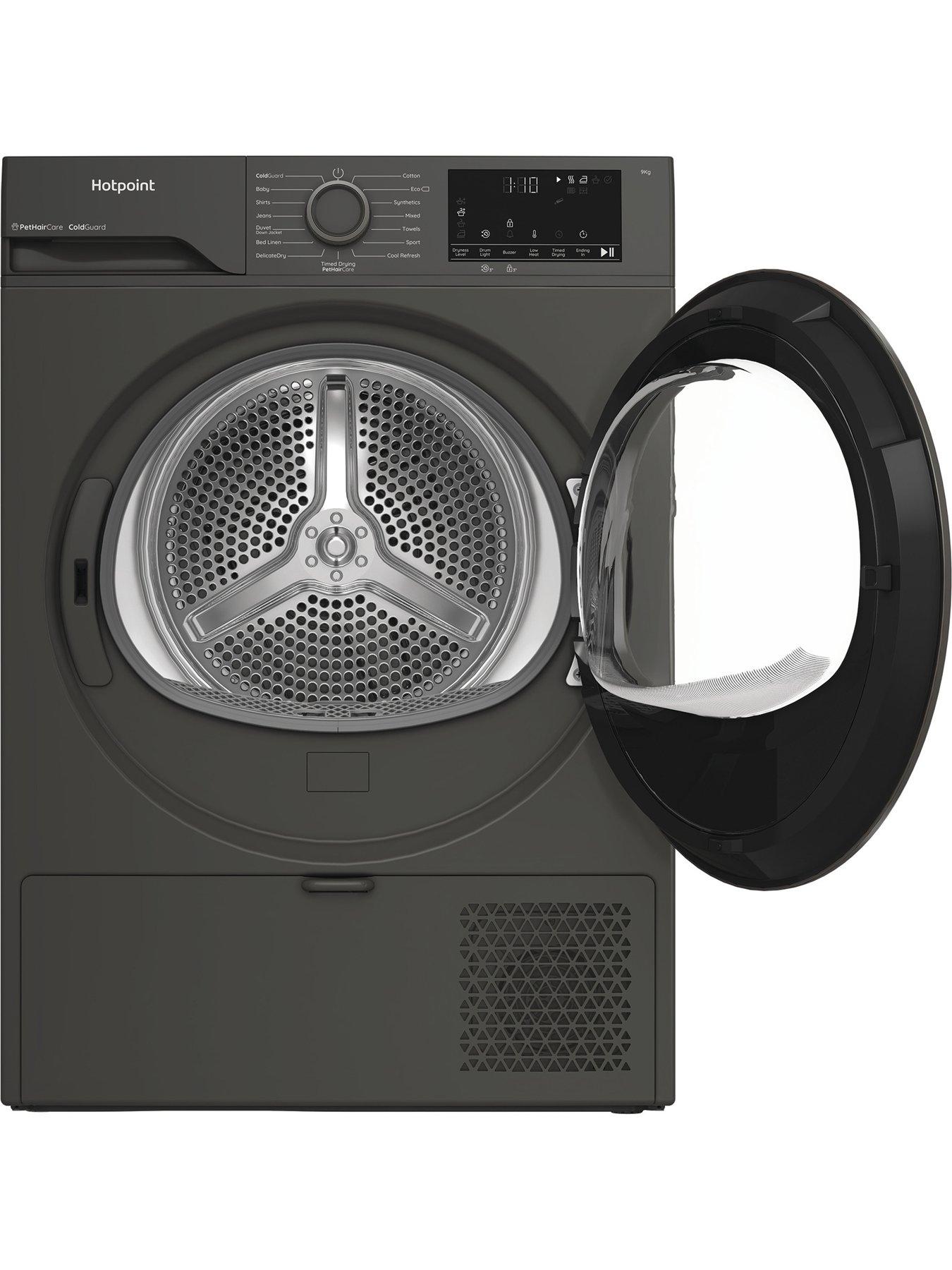 stillFront image of hotpoint-c-hd-93m-gg-uk-9kg-heat-pump-tumble-dryer-dark-grey
