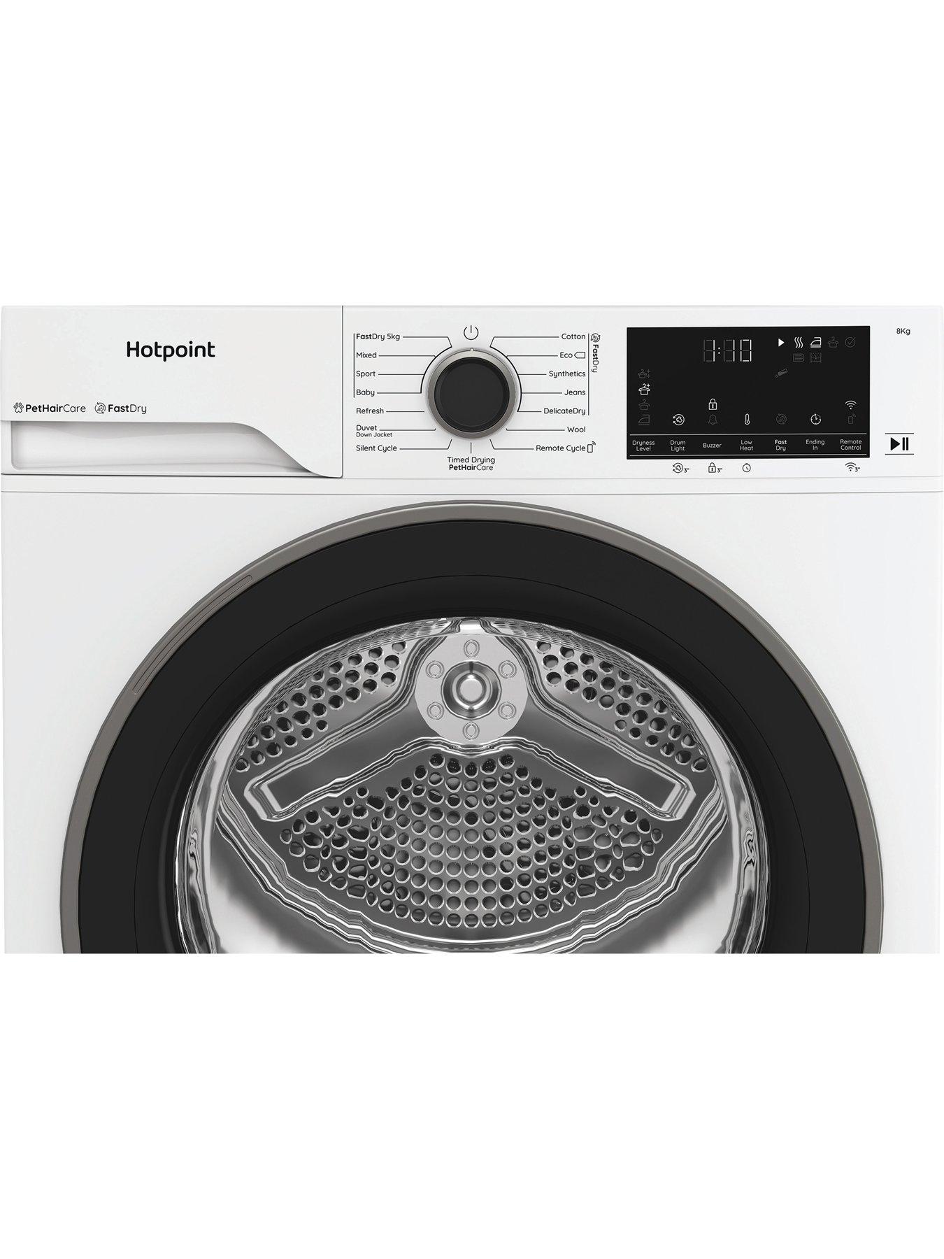  image of hotpoint-fabriccare-c-hd-84m-wbs-uk-8kg-heat-pump-tumble-dryer-with-homewhiz-white