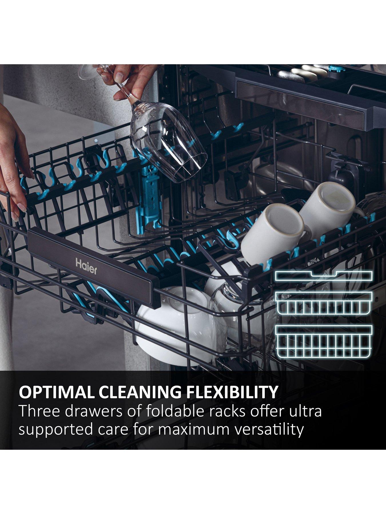 stillFront image of haier-washlens-plus-xi-4c4s0sb-80-fully-integrated-full-size-dishwasher-14-place-settings-wifi-c-rated