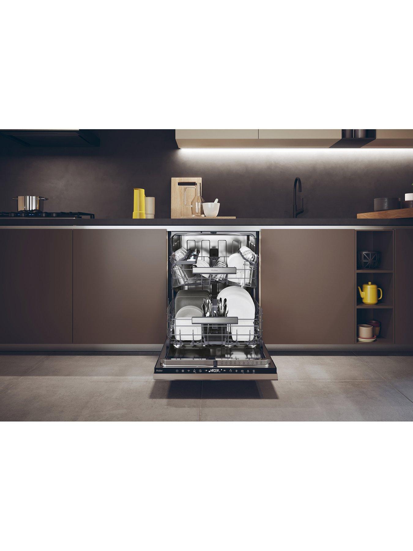 image of haier-washlens-plus-xi-4c4s0sb-80-fully-integrated-full-size-dishwasher-14-place-settings-wifi-c-rated