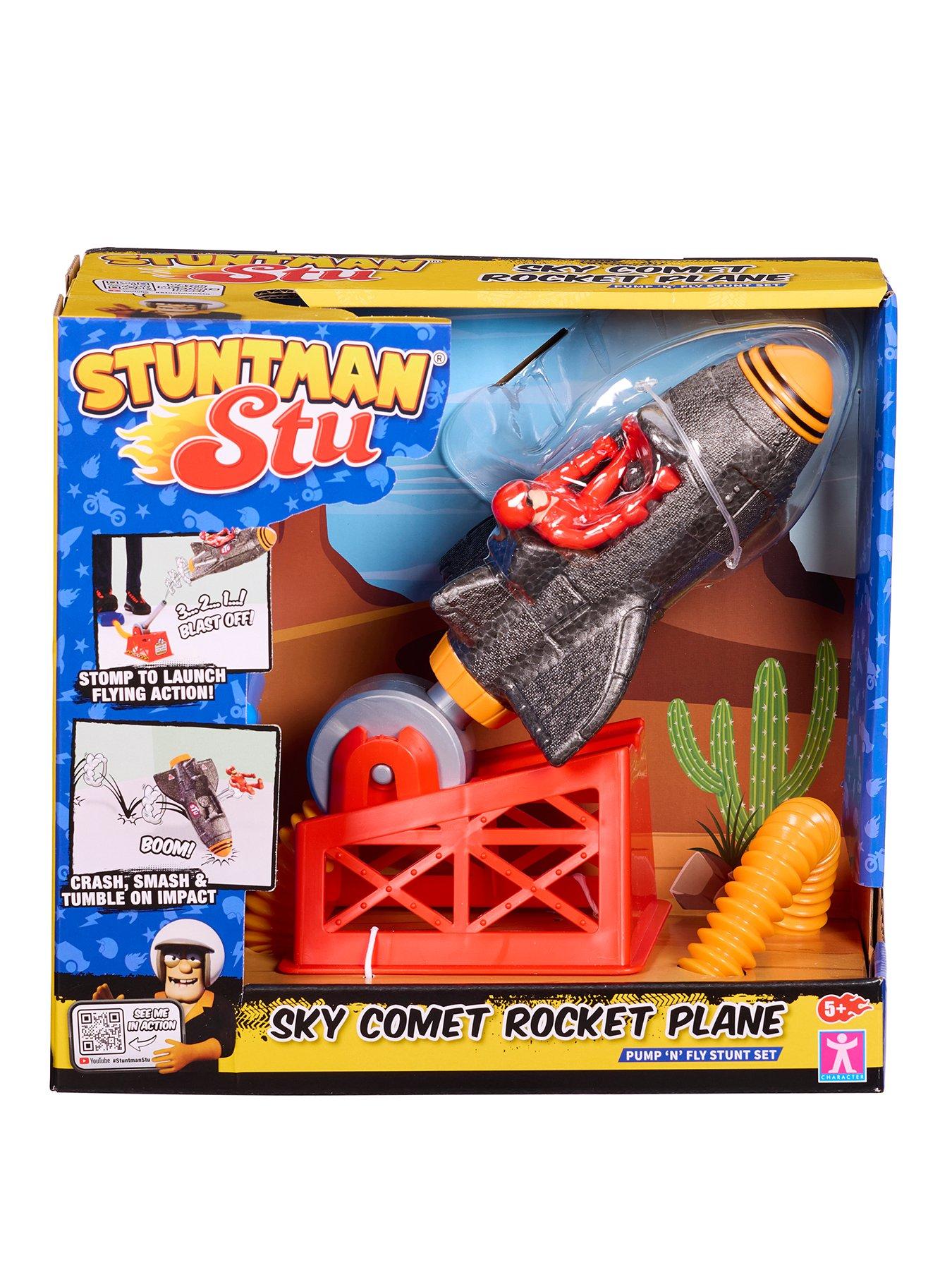 Stuntman Stu Sky Comet Rocket Plane Stomp  &  Launch