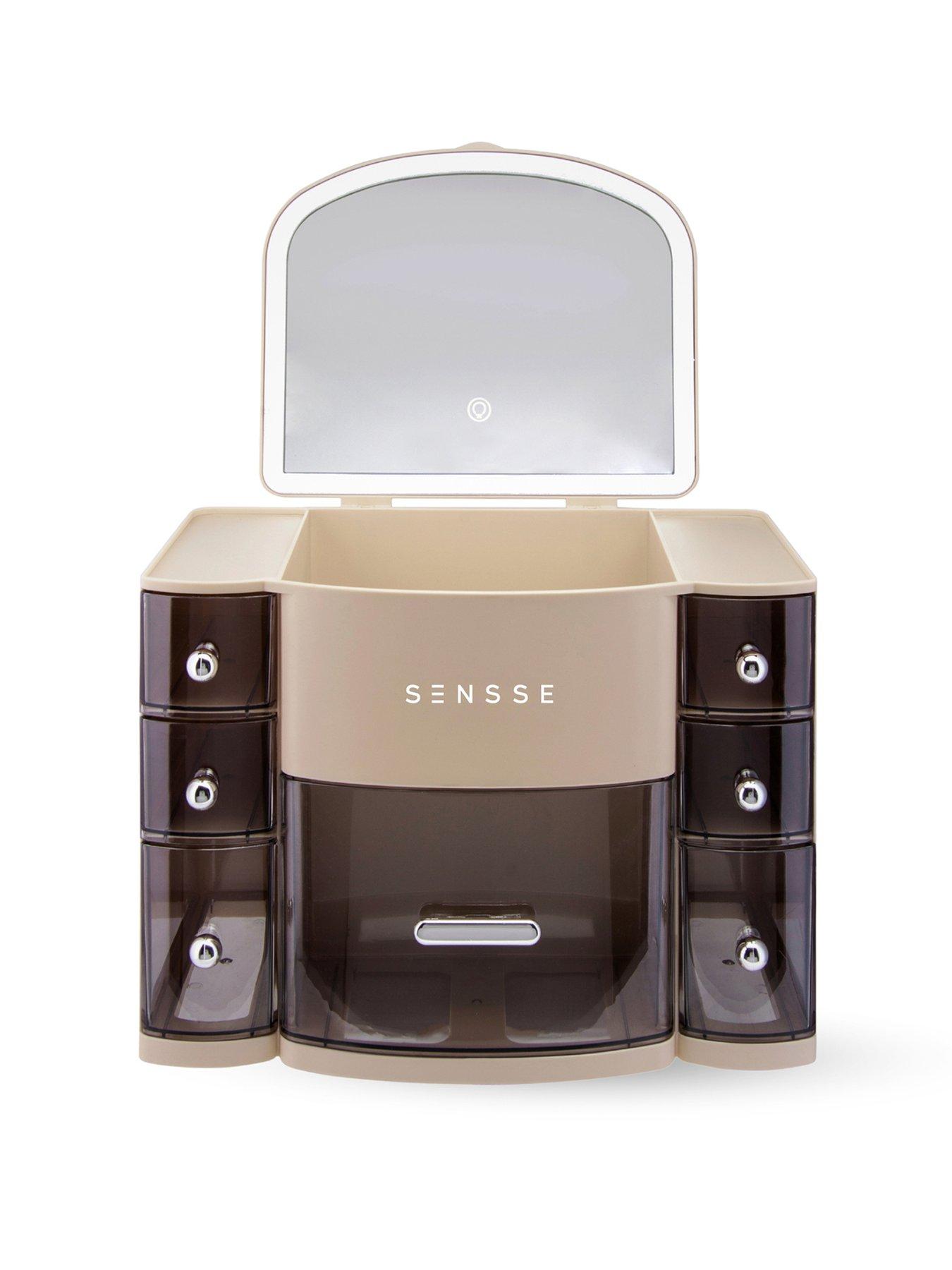 Sensse Illumi Glam Box Beauty Organiser With Flip Top LED Mirror