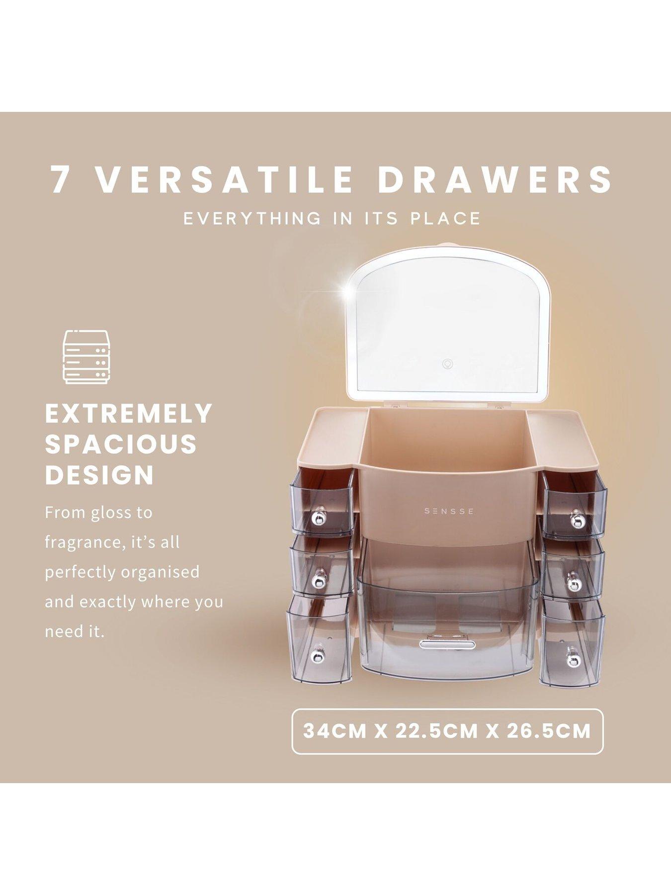 Image 2 of 7 of Sensse Beauty Organiser With Flip Top LED Mirror