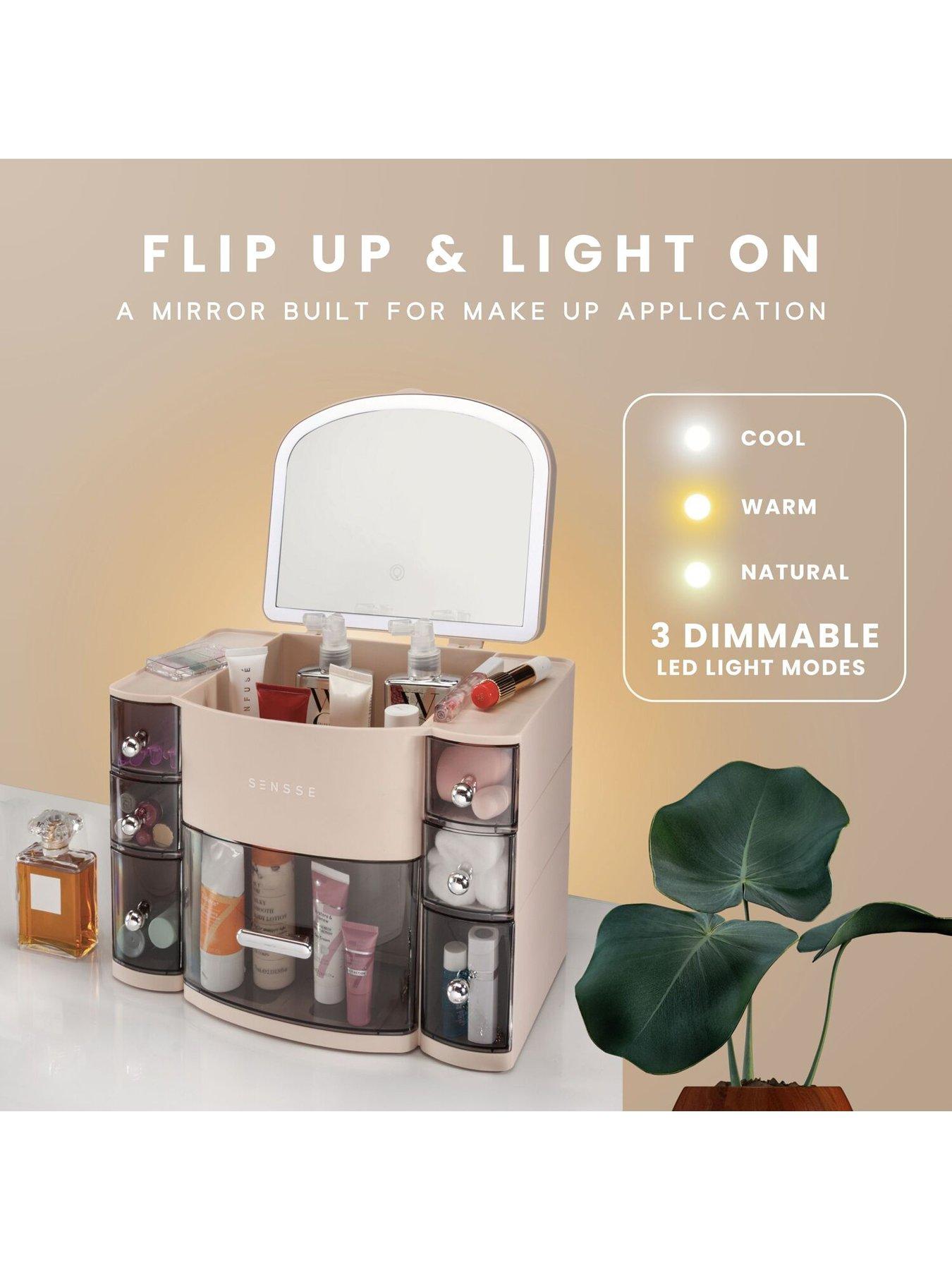 Image 3 of 7 of Sensse Beauty Organiser With Flip Top LED Mirror