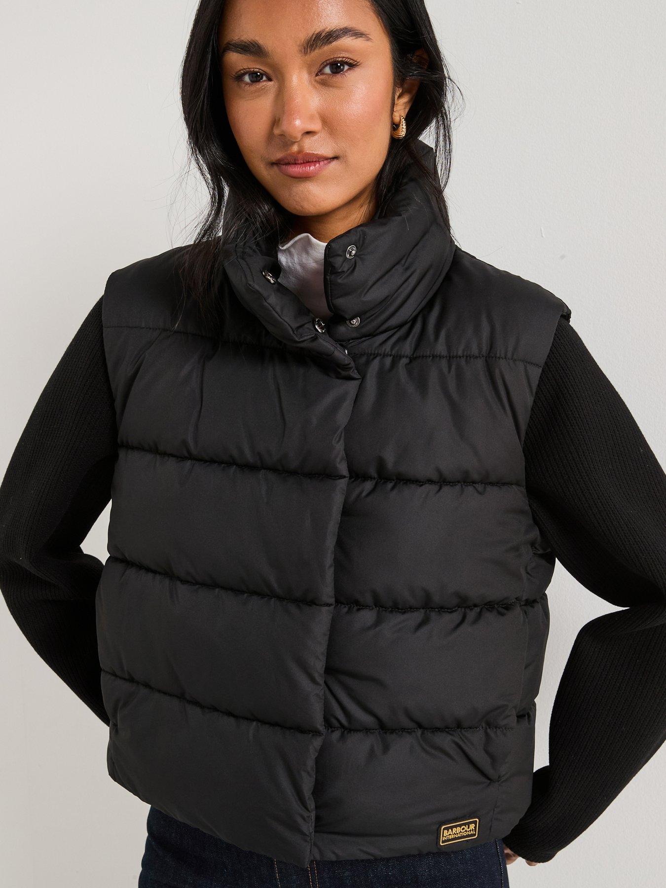 Image 1 of 6 of Barbour International San Telmo Padded Knit Sleeve Jacket - Black