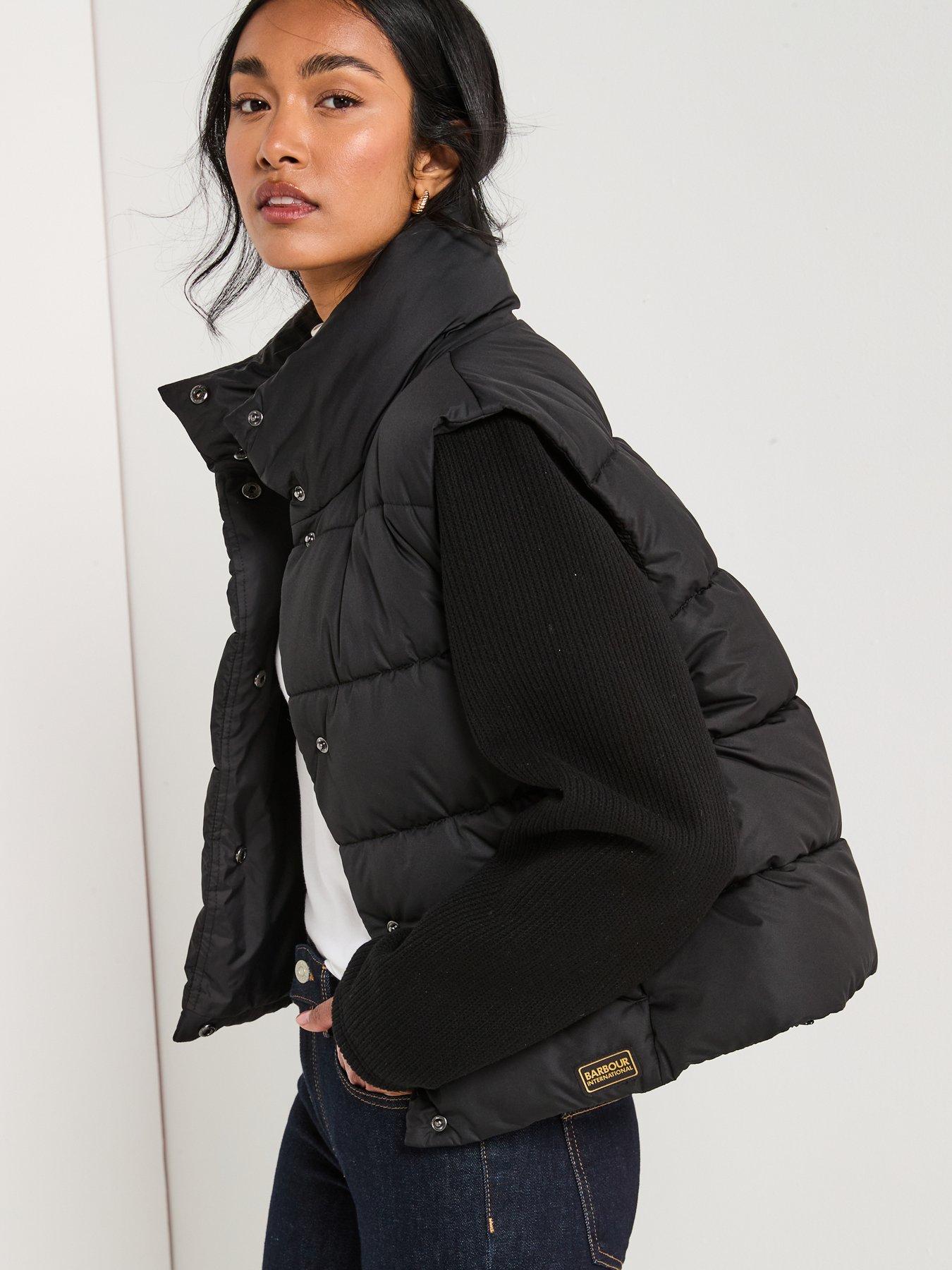 Image 4 of 6 of Barbour International San Telmo Padded Knit Sleeve Jacket - Black