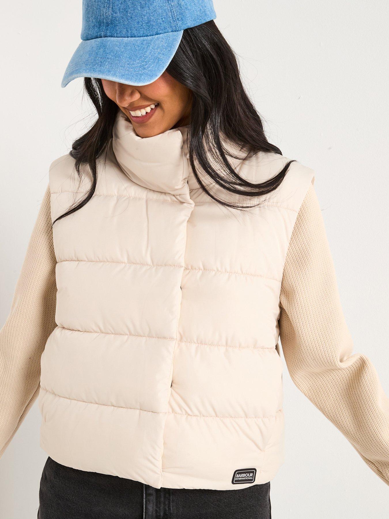 Image 1 of 6 of Barbour International San Telmo Quilted Sweater Jacket - Off White