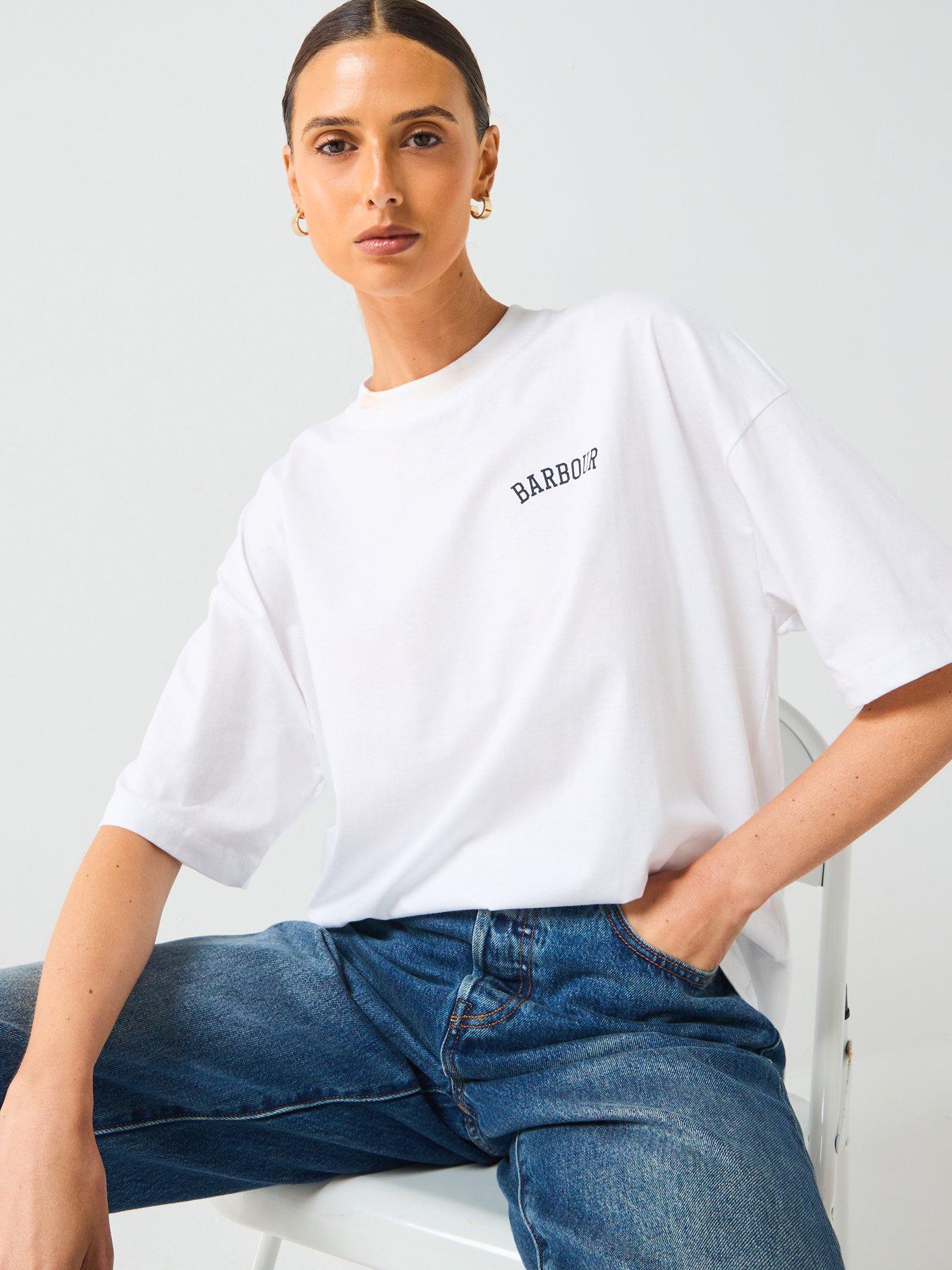 Image 6 of 6 of Barbour Claydon T-Shirt - White