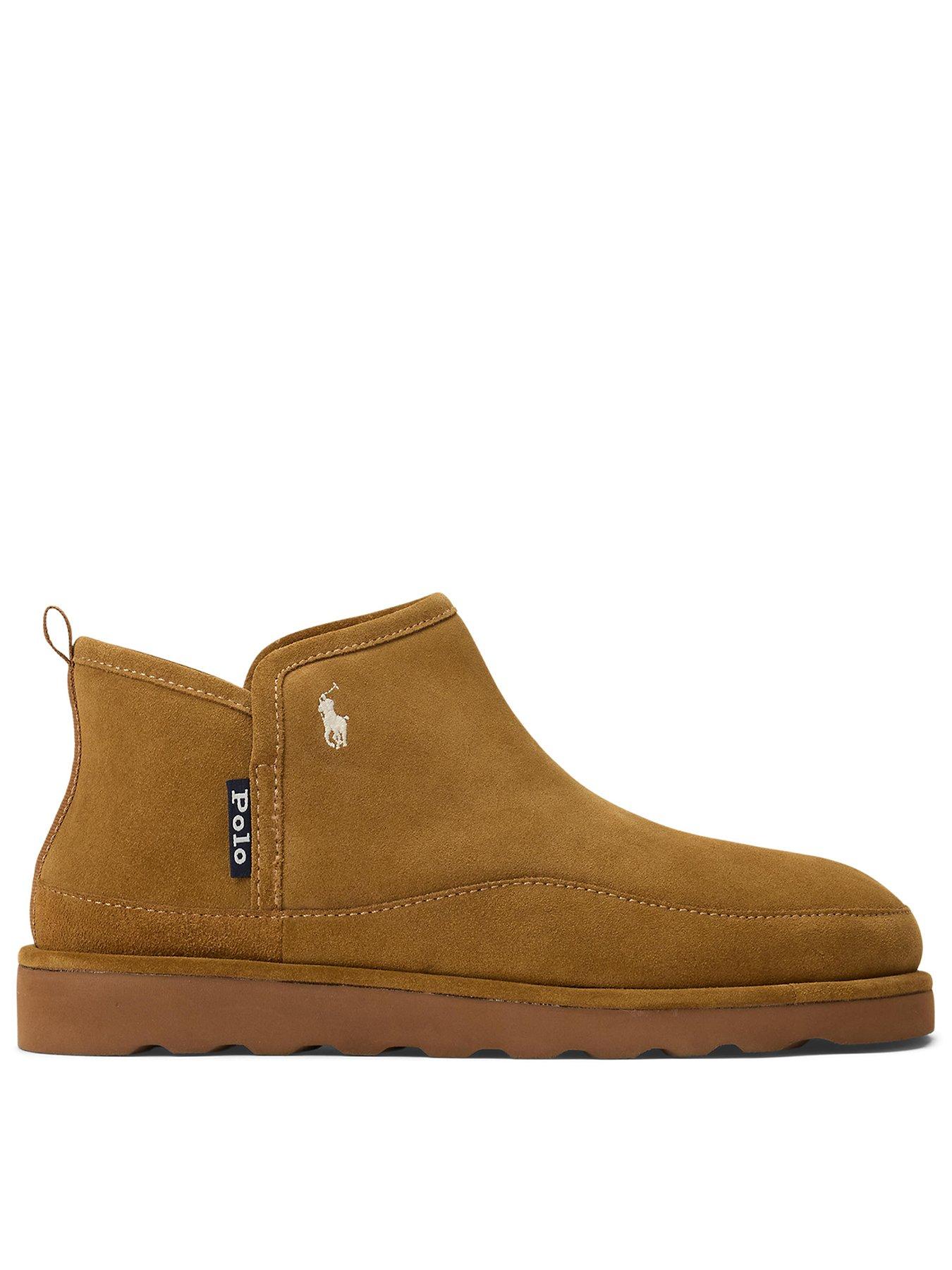 Image 1 of 4 of Polo Ralph Lauren Reade Hi Suede Slippers - Brown