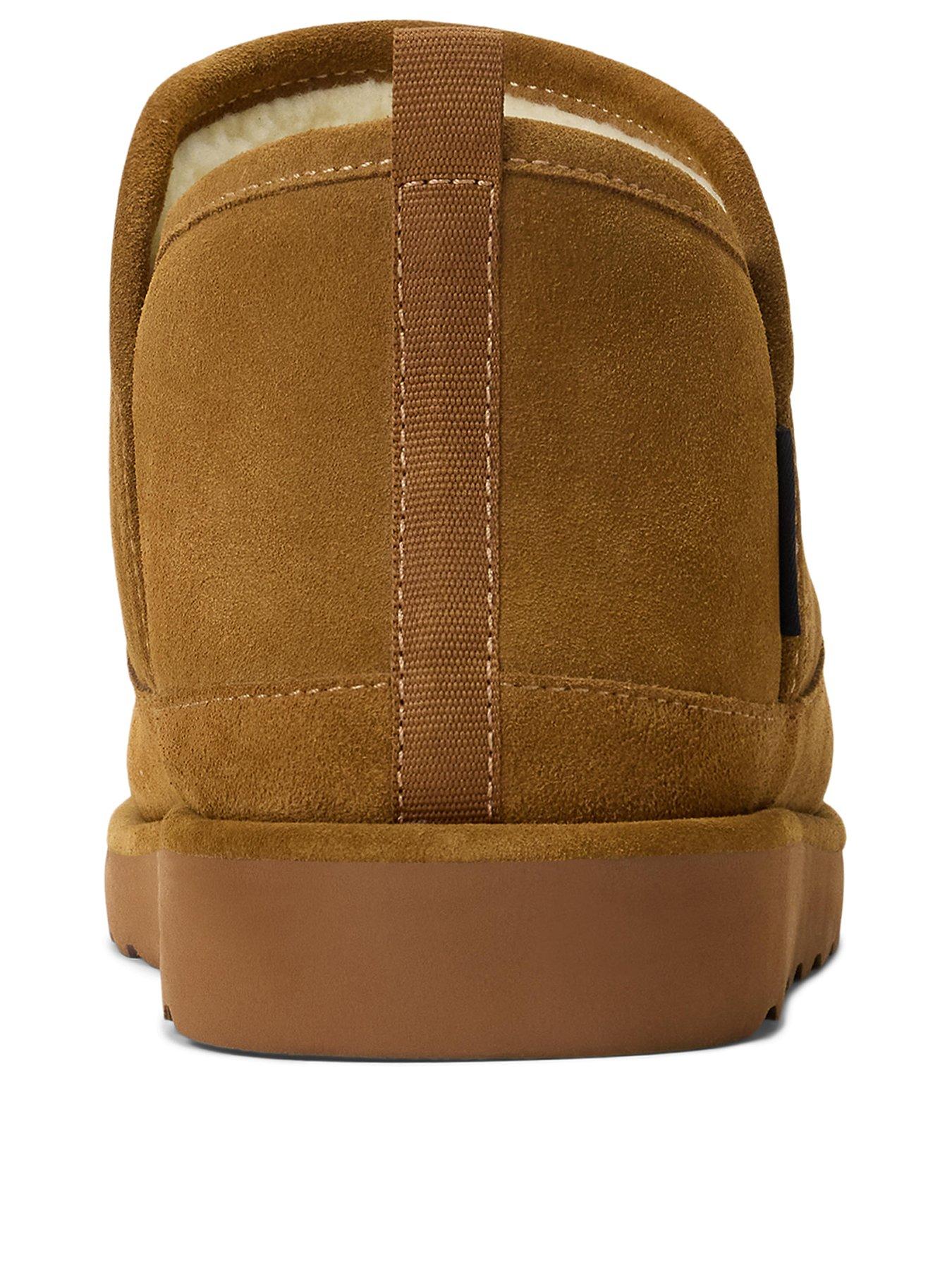 Image 3 of 4 of Polo Ralph Lauren Reade Hi Suede Slippers - Brown