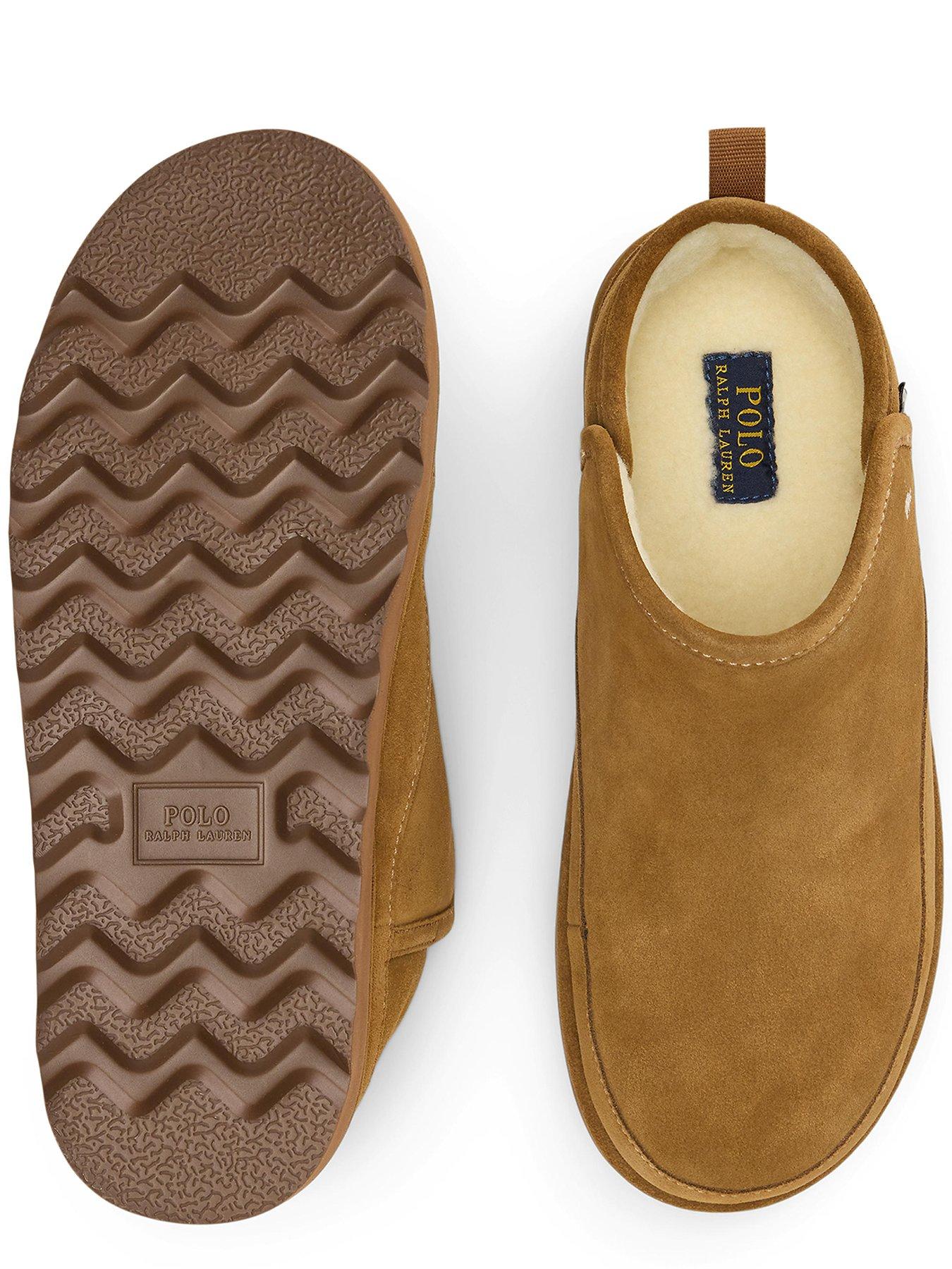 Image 4 of 4 of Polo Ralph Lauren Reade Hi Suede Slippers - Brown