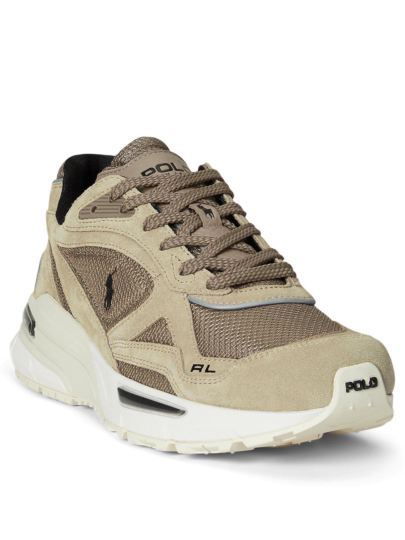Image 2 of 4 of Polo Ralph Lauren Trackster 275 Suede/Mesh Sneakers - Dark Beige