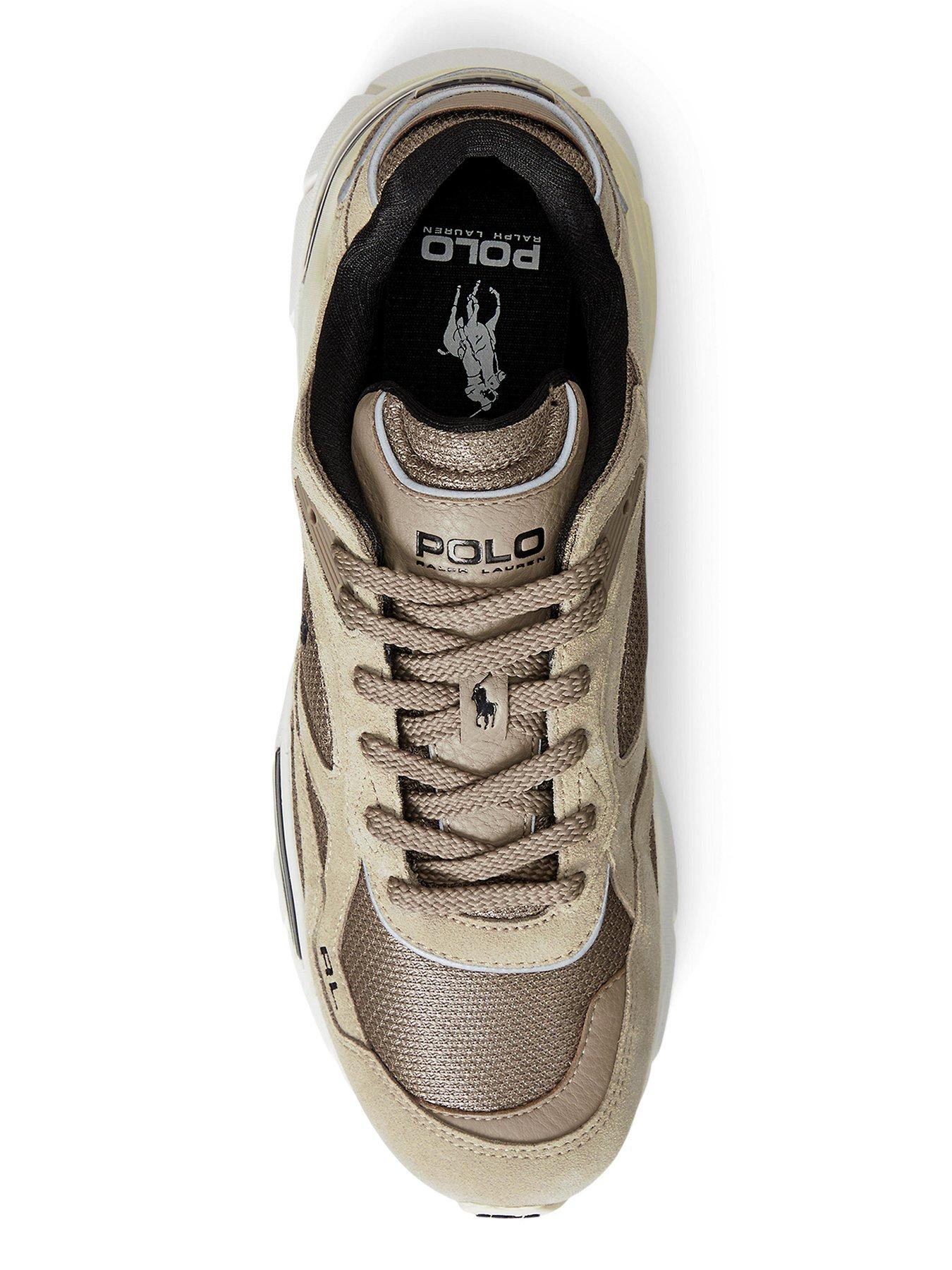 Image 4 of 4 of Polo Ralph Lauren Trackster 275 Suede/Mesh Sneakers - Dark Beige