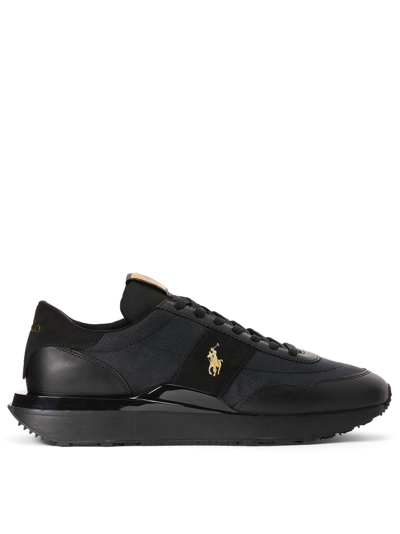 Polo Ralph Lauren Train 89 Leather/Nylon Sneakers - Black/Gold