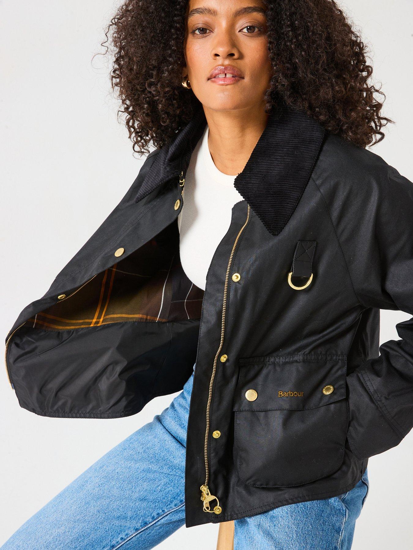 Barbour Reighton Wax Jacket Black Littlewoods