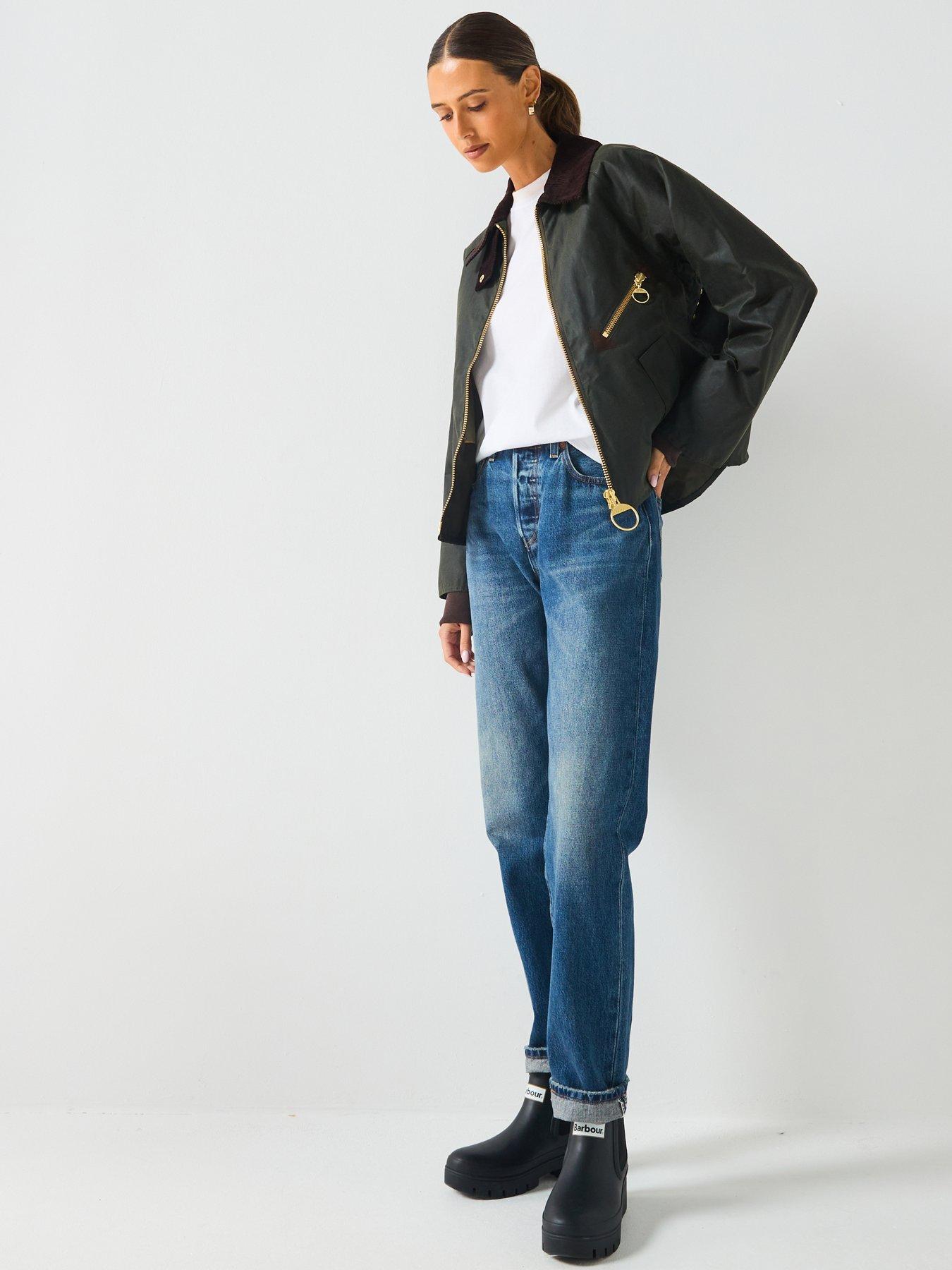 Image 3 of 6 of Barbour Arlene Wax Jacket - Navy